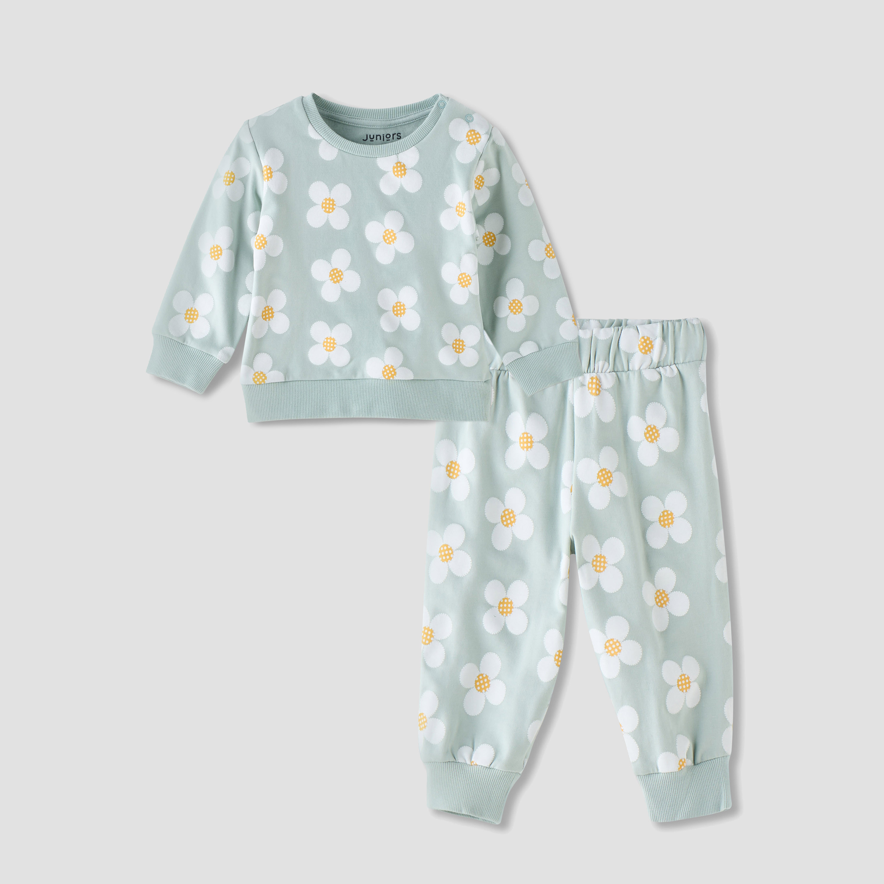 Juniors All-Over Floral Print Sweatshirt and Pyjama Set-baby-girls-clothing-nightwear-pyjamasets-image-1