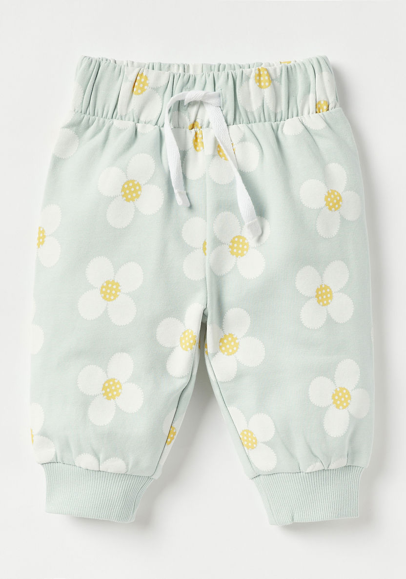 Juniors All-Over Floral Print Long Sleeves T-shirt and Pyjama Set-Pyjama Sets-image-2