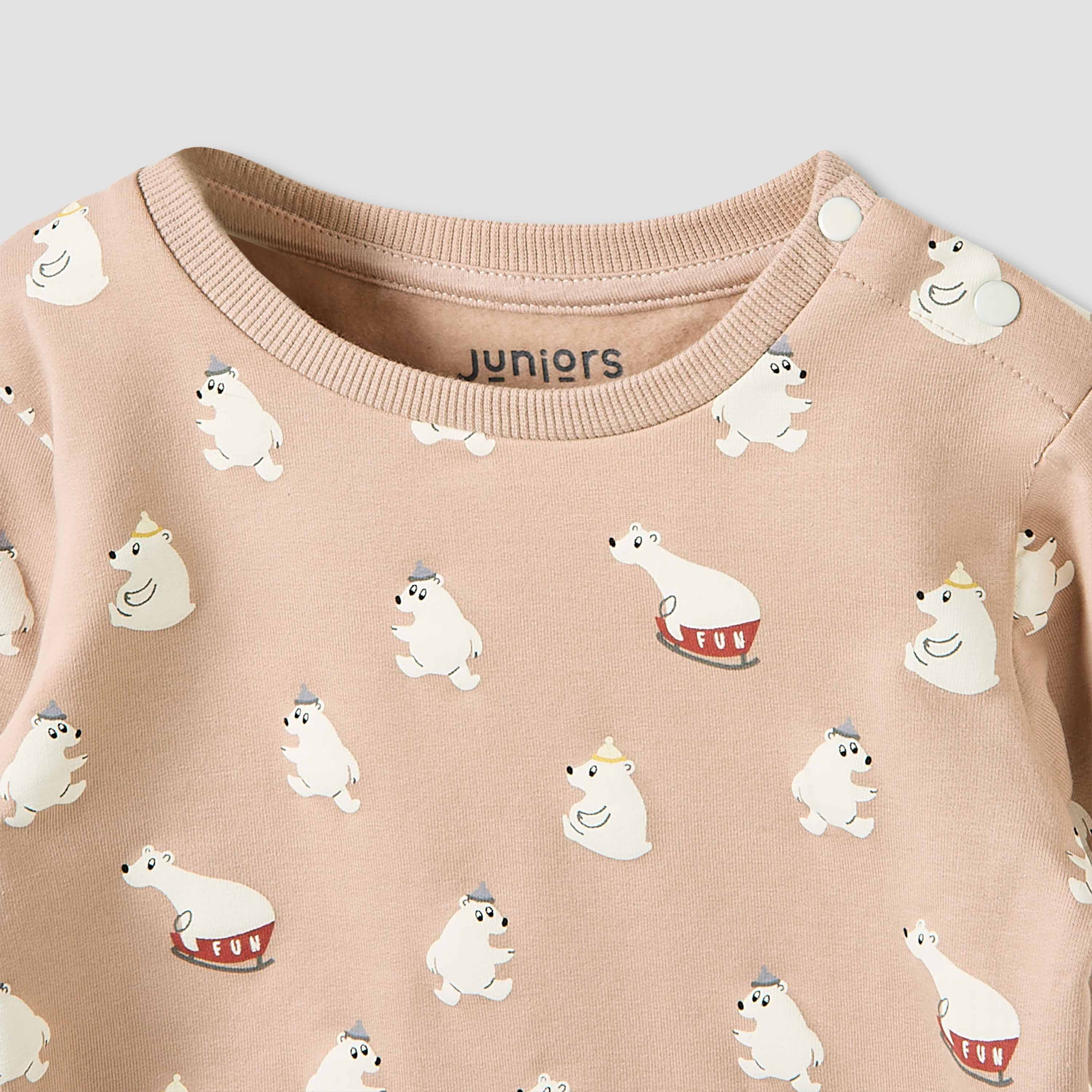 Juniors Pyjama Set with Bear Print - Cotton - Long Sleeves - Crew Neck-baby-boys-clothing-nightwear-pyjamasets-image-4