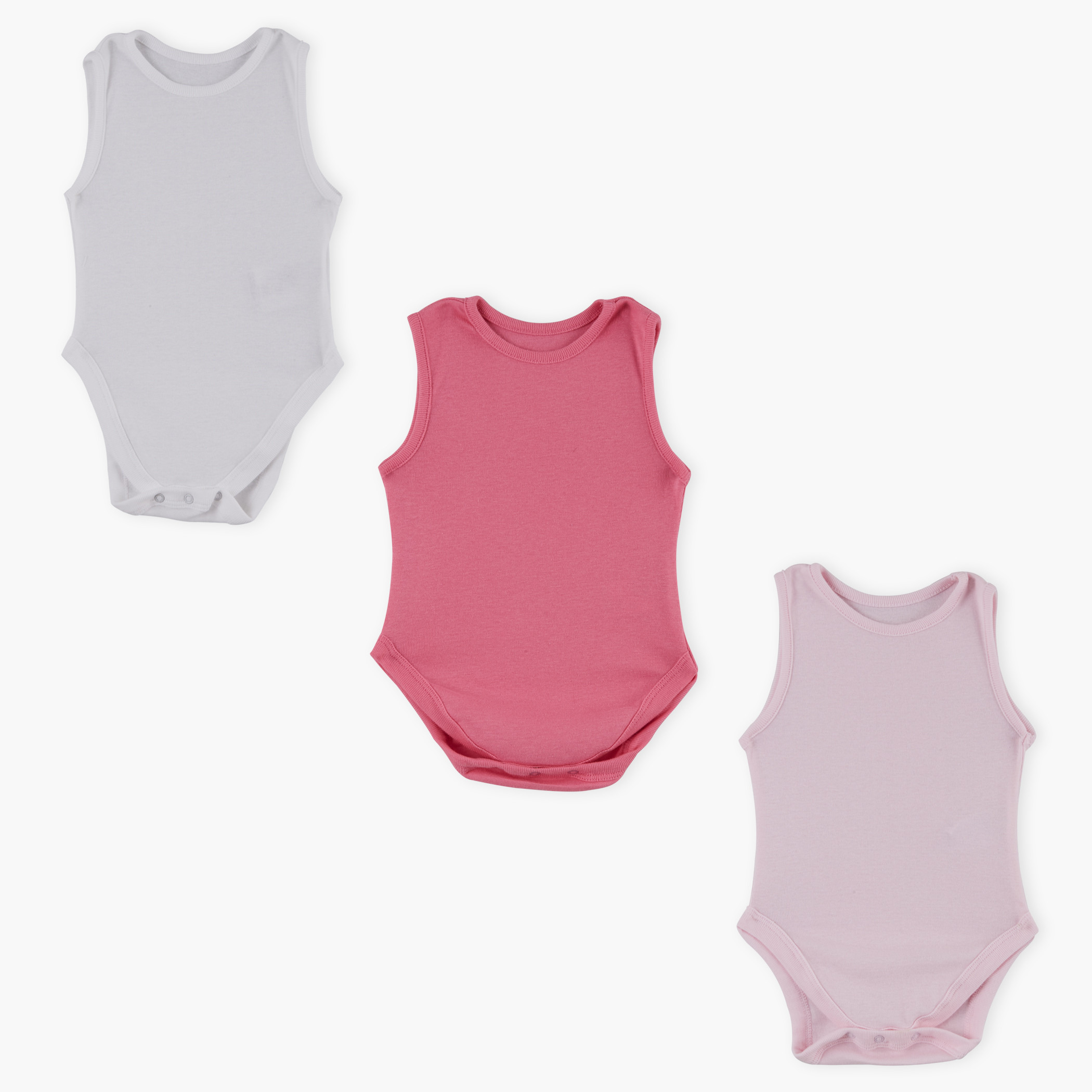 أفرول بدون أكمام وبياقة مستديرة من جونيوز - طقم من 3 قطع-baby-girls-clothing-bodysuits-image-1