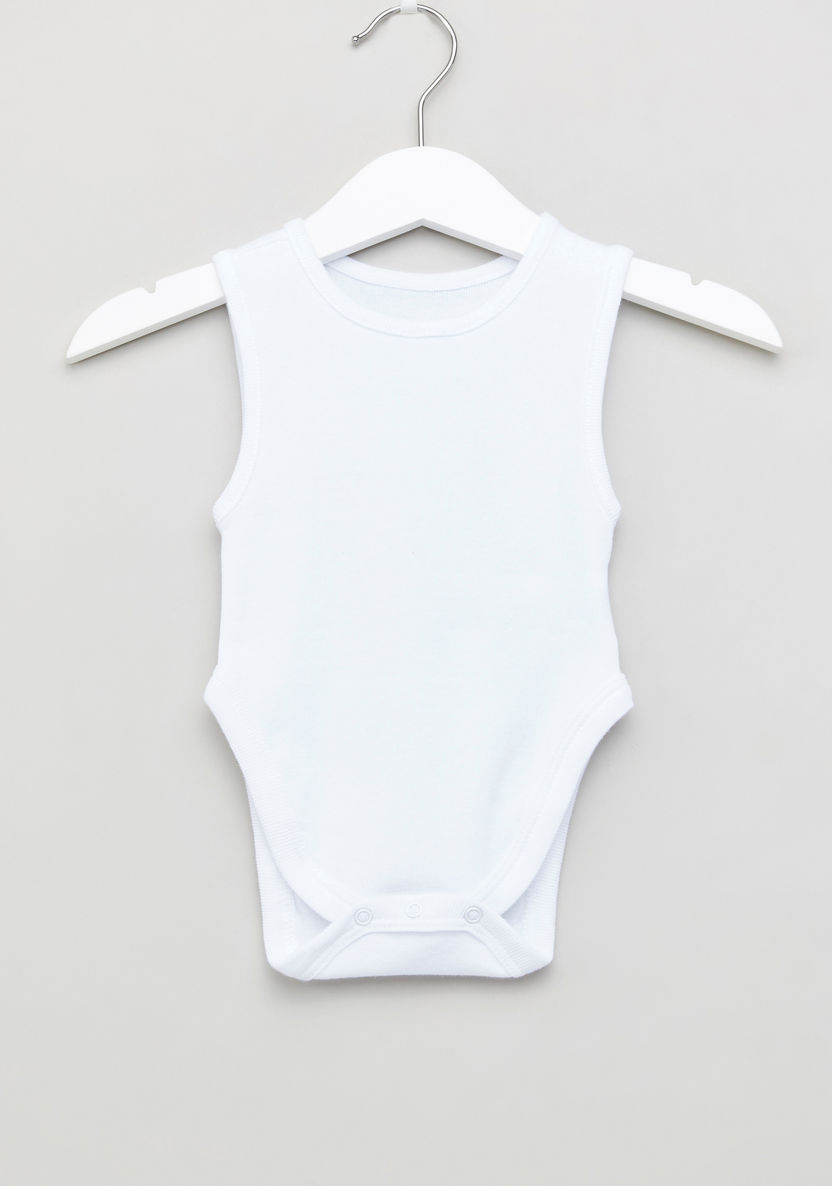 Juniors Sleeveless Cotton Bodysuit - Set of 3-Bodysuits-image-1