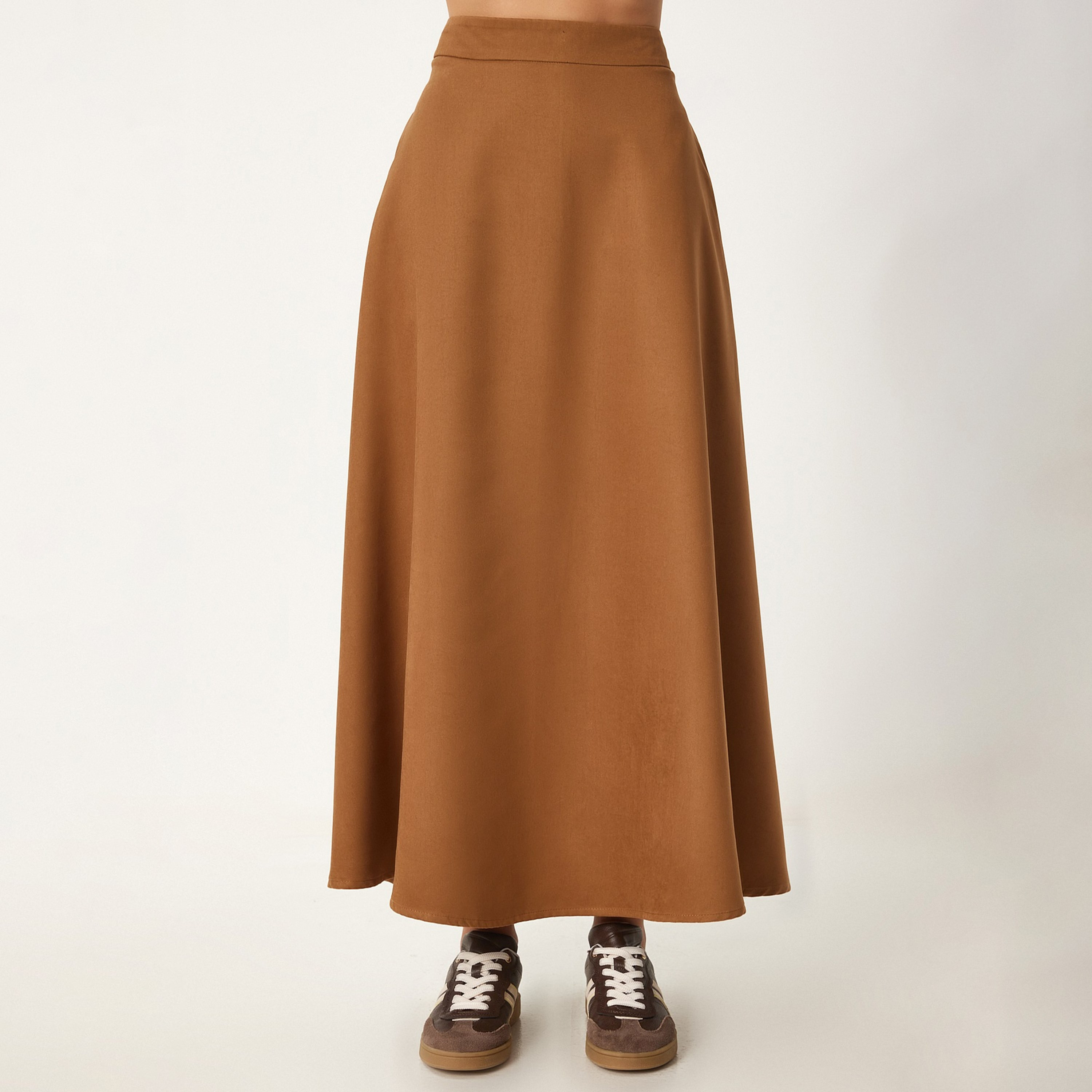 تنورة ماكسي نسائية عالية الناطق من براون جاكارد إسطنبول إسطنبول-women-clothing-bottoms-skirts-image-1