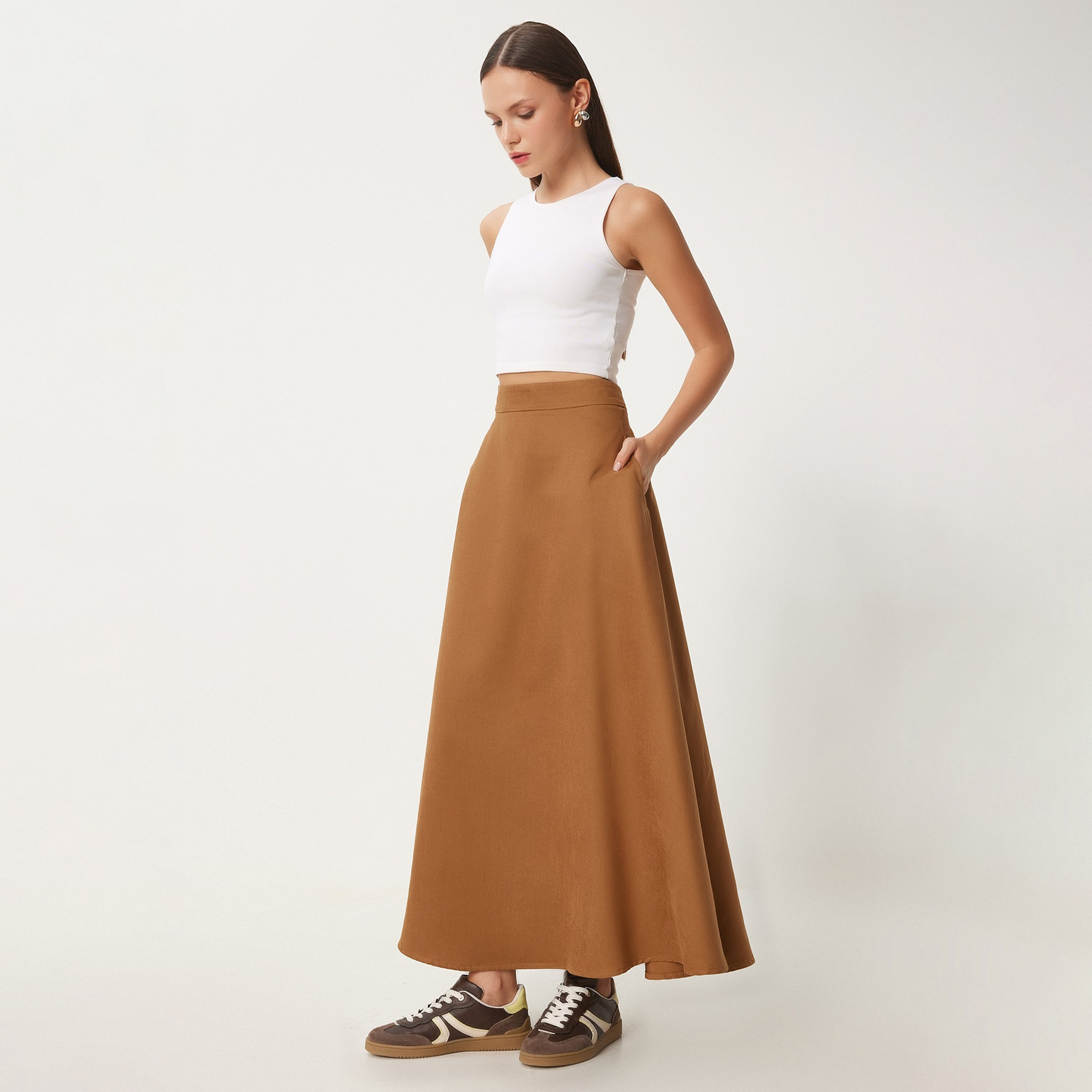 تنورة ماكسي نسائية عالية الناطق من براون جاكارد إسطنبول إسطنبول-women-clothing-bottoms-skirts-image-5