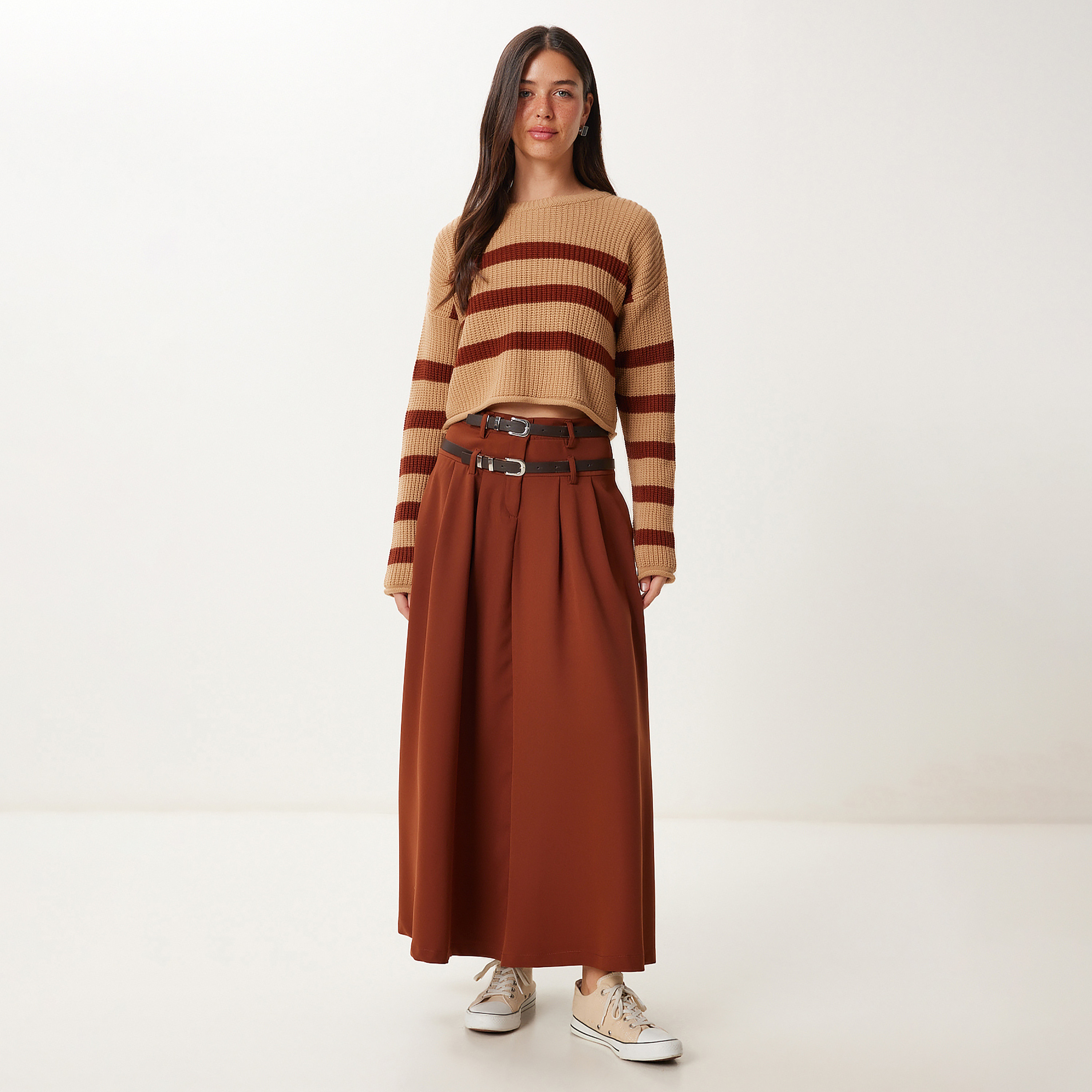 تنورة ماكسي نسائية واسعة من سعادة إسطنبول-women-clothing-bottoms-skirts-image-2