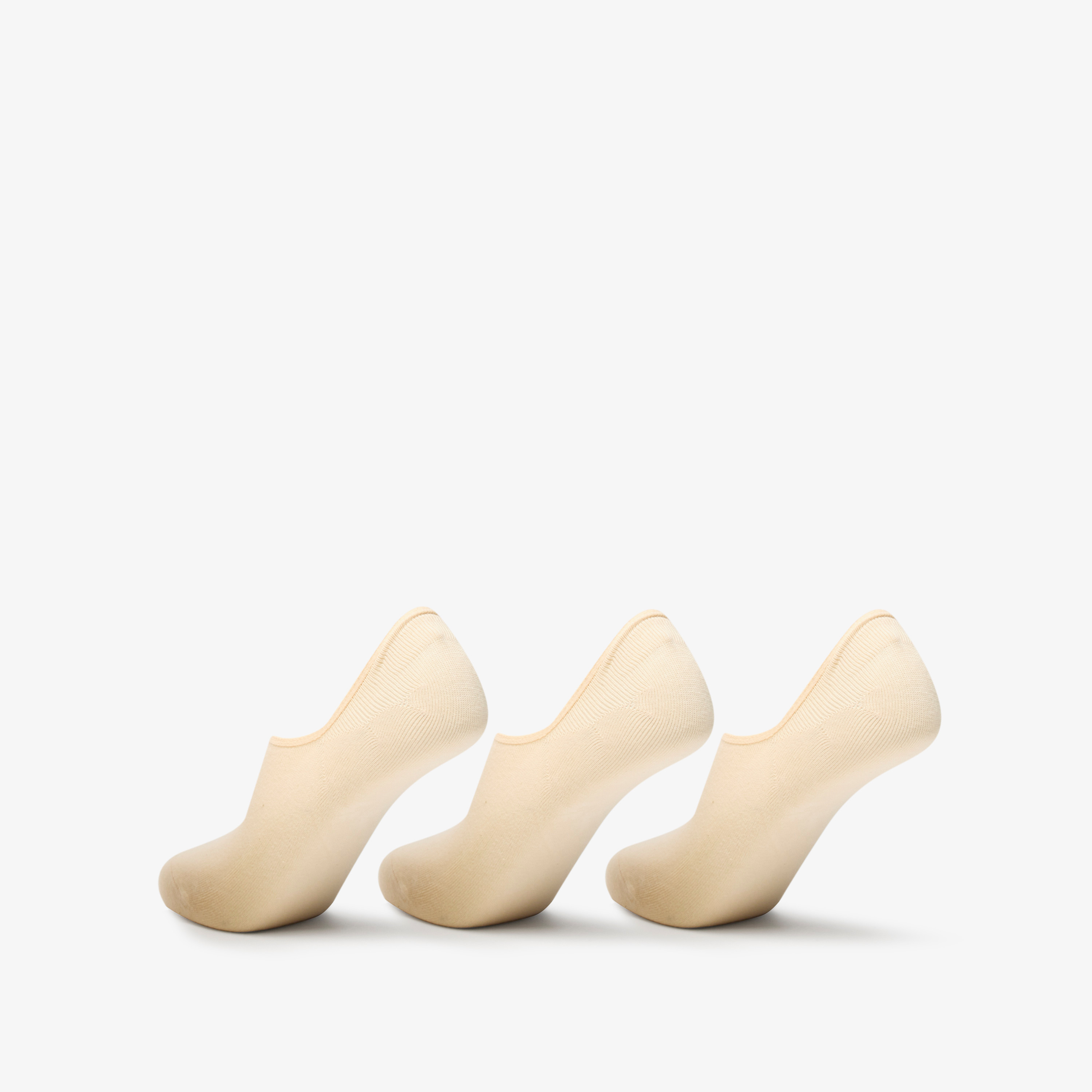 طقم جوارب غير مرئية 3 قطع سادة من فلورا بيلا-women-socksandstockings-image-3