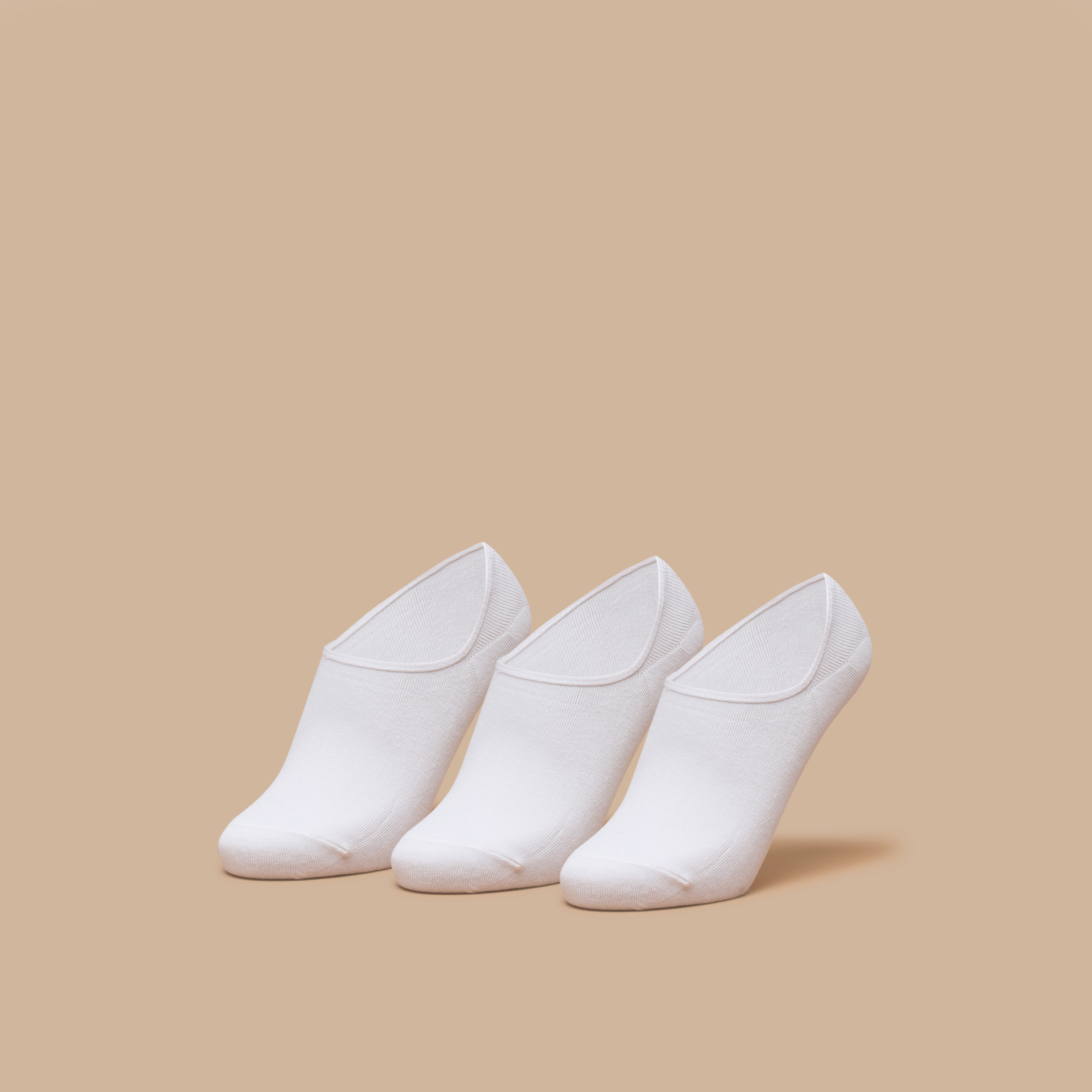 طقم جوارب غير مرئية 3 قطع سادة من فلورا بيلا-women-socksandstockings-image-1