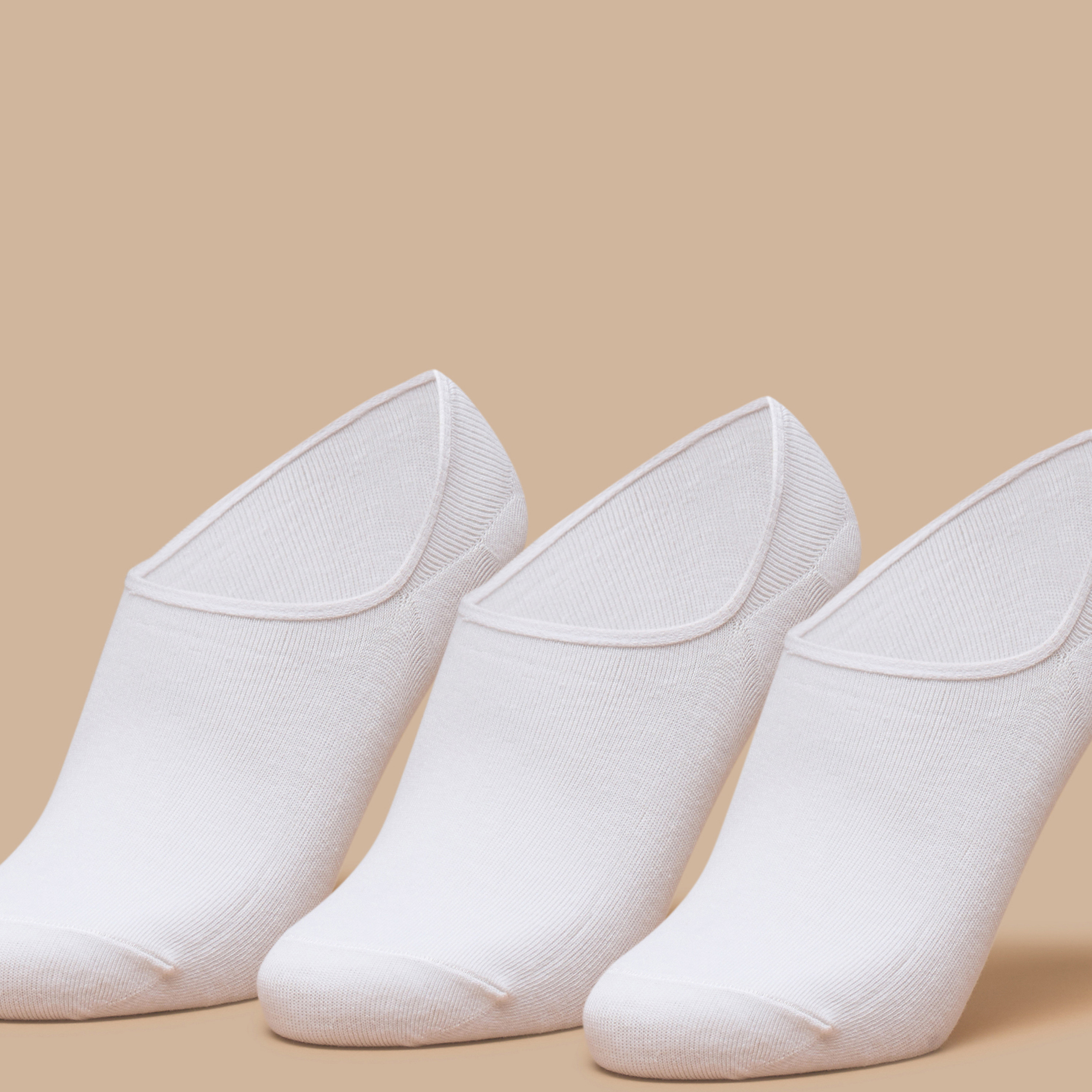 طقم جوارب غير مرئية 3 قطع سادة من فلورا بيلا-women-socksandstockings-image-2