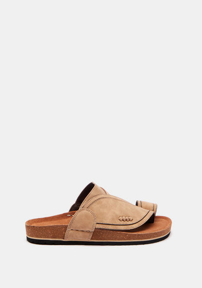 Al Waha Solid Slip-On Arabic Sandals with Toe Ring Accent-Boy%27s Sandals-image-0