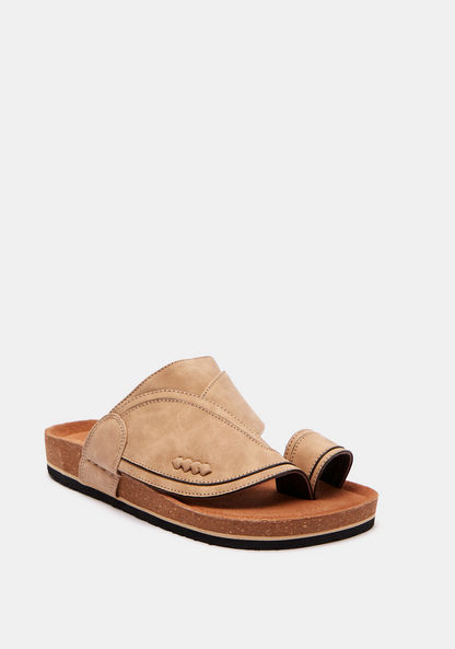 Al Waha Solid Slip-On Arabic Sandals with Toe Ring Accent-Boy%27s Sandals-image-1