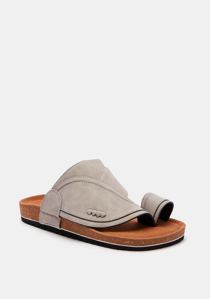 Al Waha Solid Slip-On Arabic Sandals with Toe Ring Accent-Boy%27s Sandals-image-1