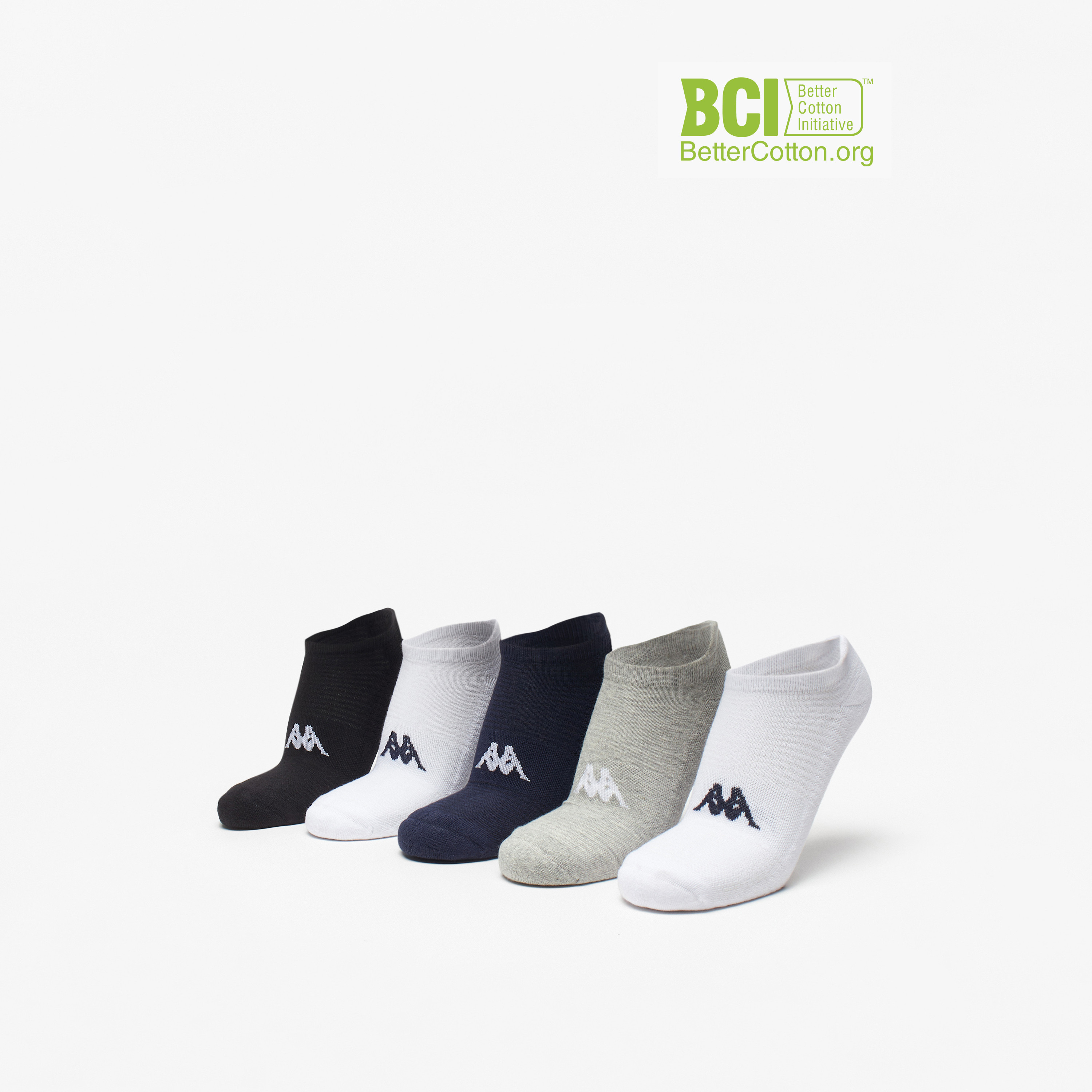 طقم جوارب رياضية موسّدة 5 أزواج بطول الكاحل وتفاصيل الشعار من كابا-men-socks-image-1
