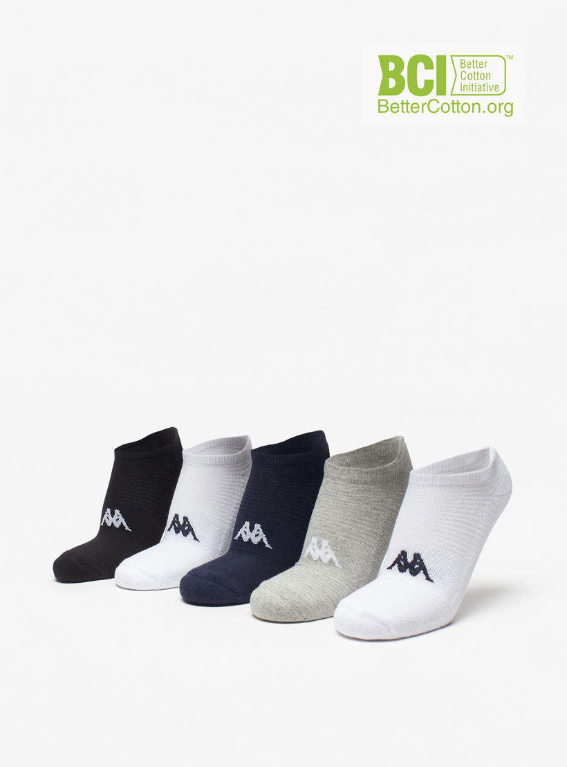 طقم جوارب رياضية موسّدة 5 أزواج بطول الكاحل وتفاصيل الشعار من كابا-men-socks-image-1