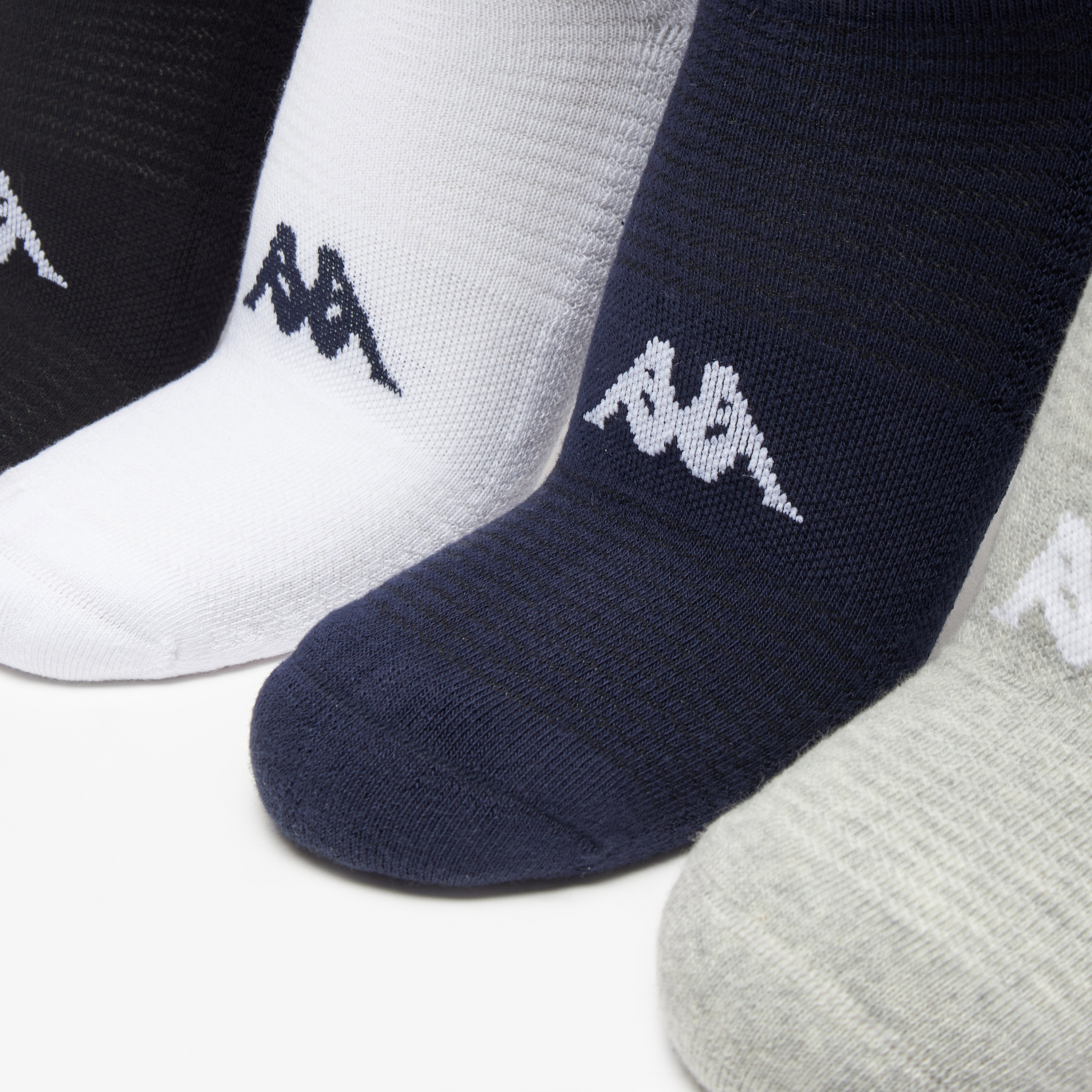 طقم جوارب رياضية موسّدة 5 أزواج بطول الكاحل وتفاصيل الشعار من كابا-men-socks-image-2