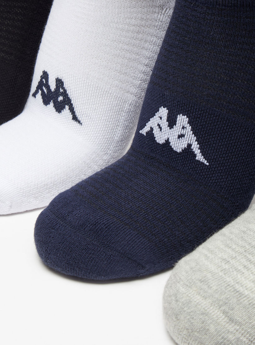 طقم جوارب رياضية موسّدة 5 أزواج بطول الكاحل وتفاصيل الشعار من كابا-men-socks-image-2