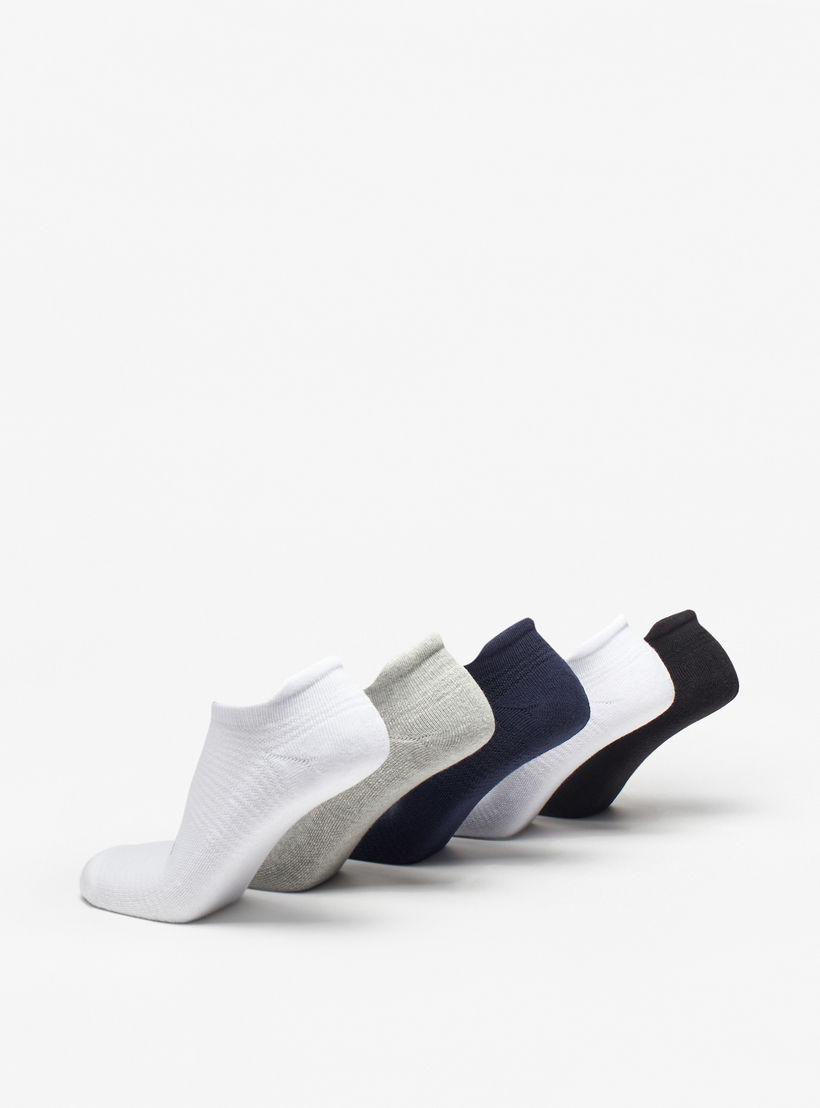 طقم جوارب رياضية موسّدة 5 أزواج بطول الكاحل وتفاصيل الشعار من كابا-men-socks-image-3