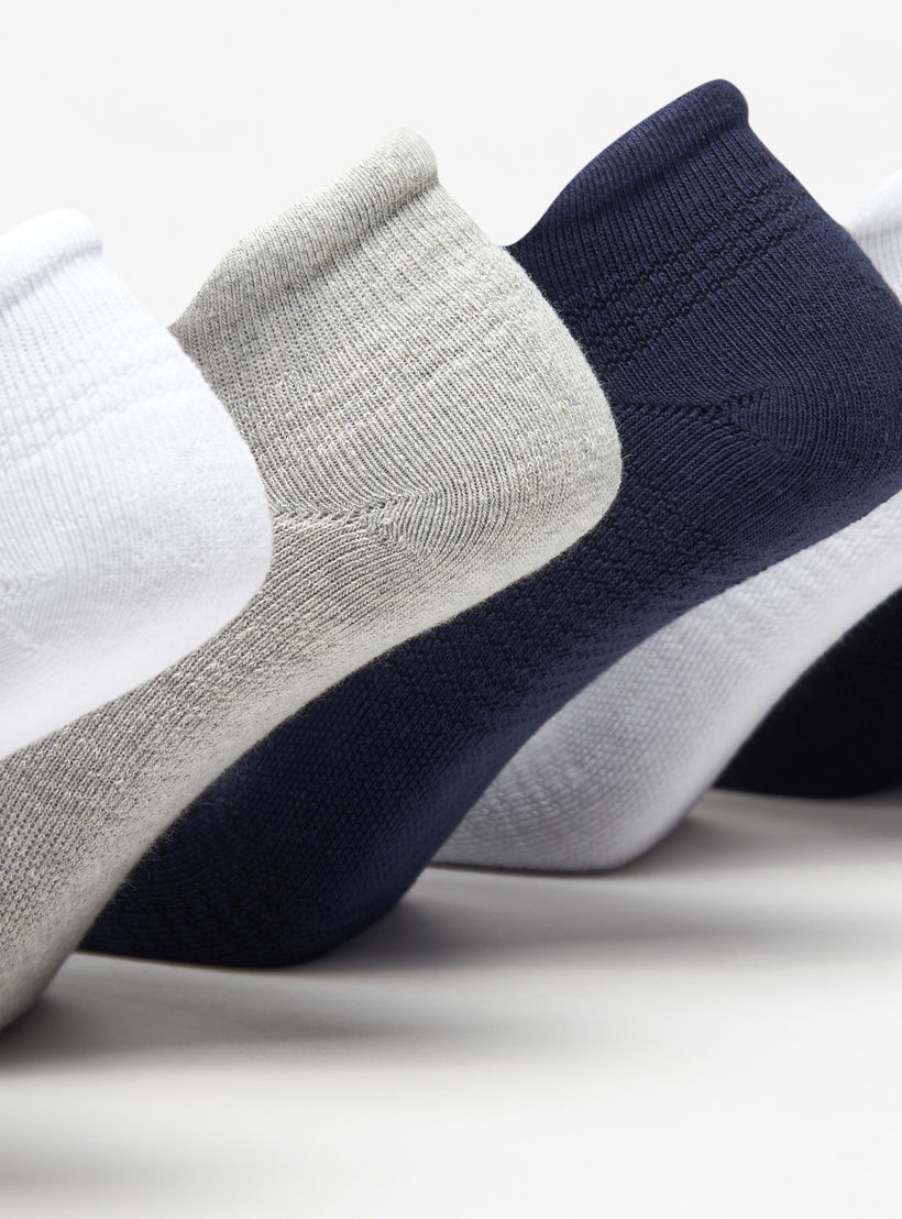 طقم جوارب رياضية موسّدة 5 أزواج بطول الكاحل وتفاصيل الشعار من كابا-men-socks-image-4