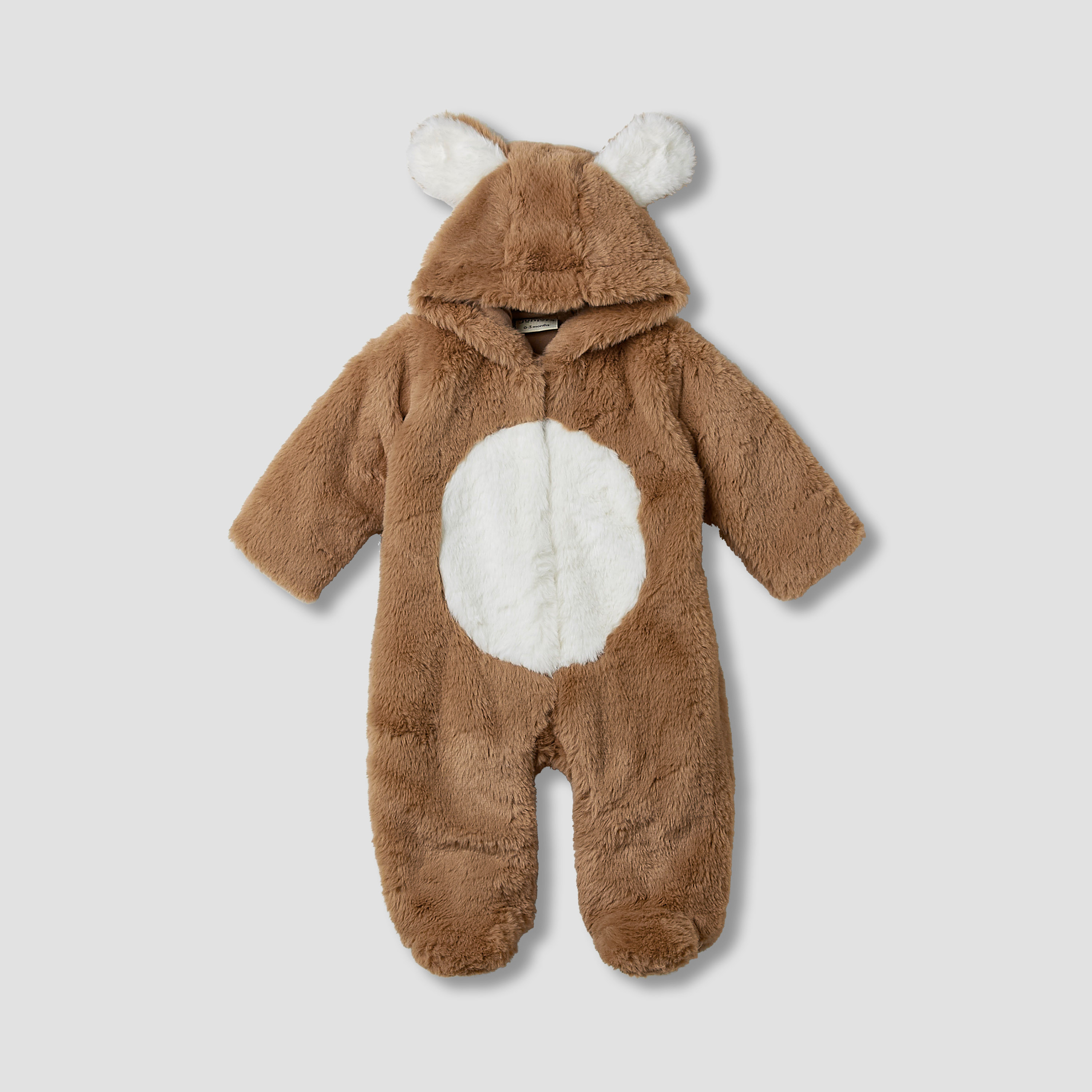 Juniors Hooded Sleepsuit with Faux Fur - Polyester - Long Sleeves-baby-boys-clothing-winterwear-sleepsuits-image-1