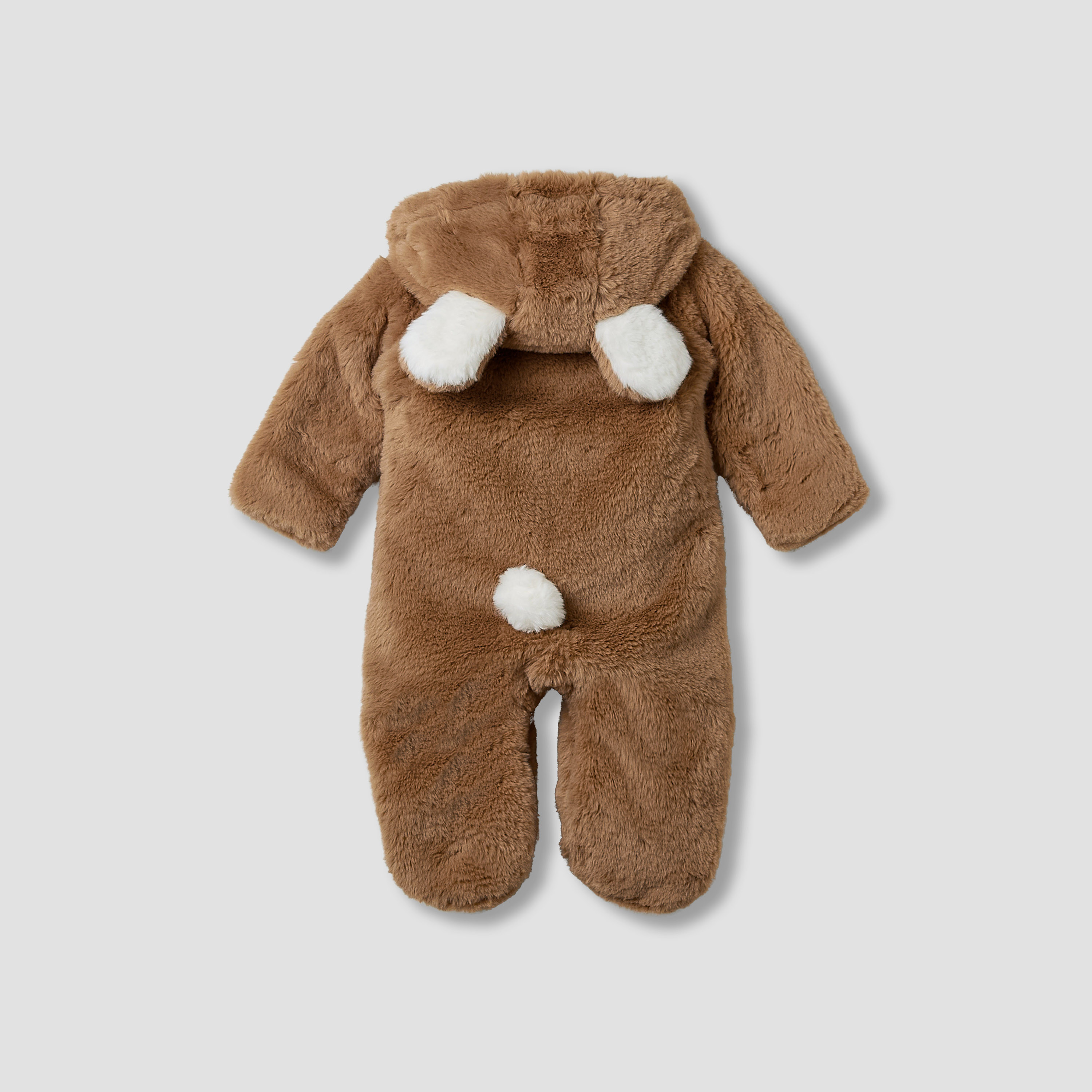 Juniors Hooded Sleepsuit with Faux Fur - Polyester - Long Sleeves-baby-boys-clothing-winterwear-sleepsuits-image-2