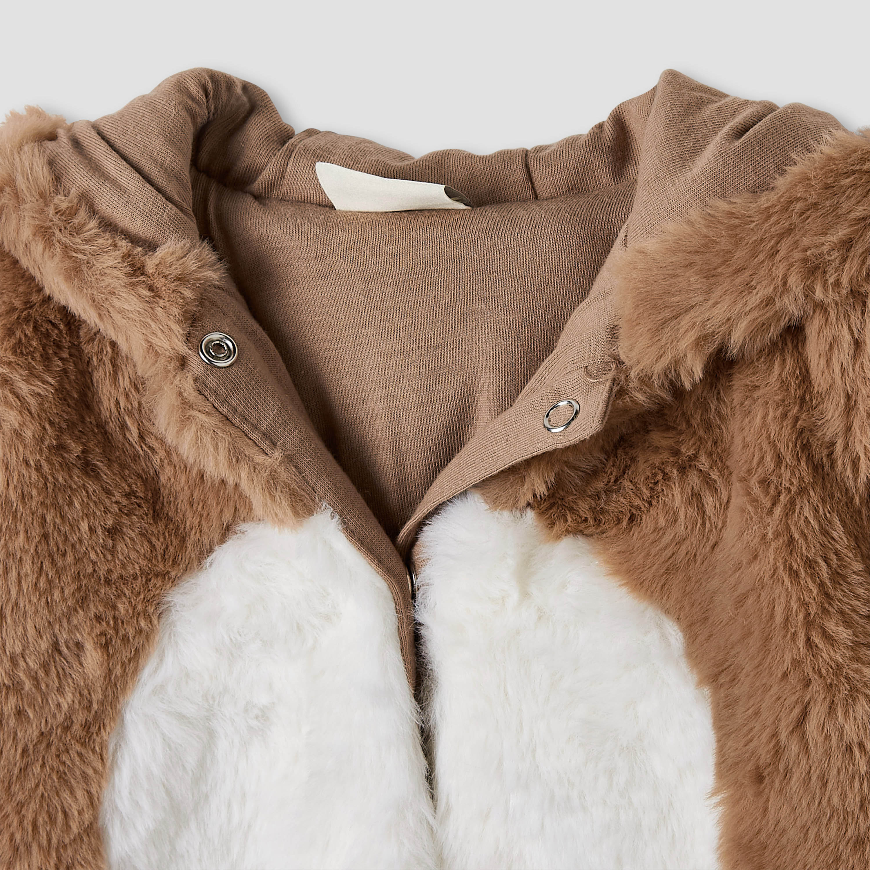 Juniors Hooded Sleepsuit with Faux Fur - Polyester - Long Sleeves-baby-boys-clothing-winterwear-sleepsuits-image-3