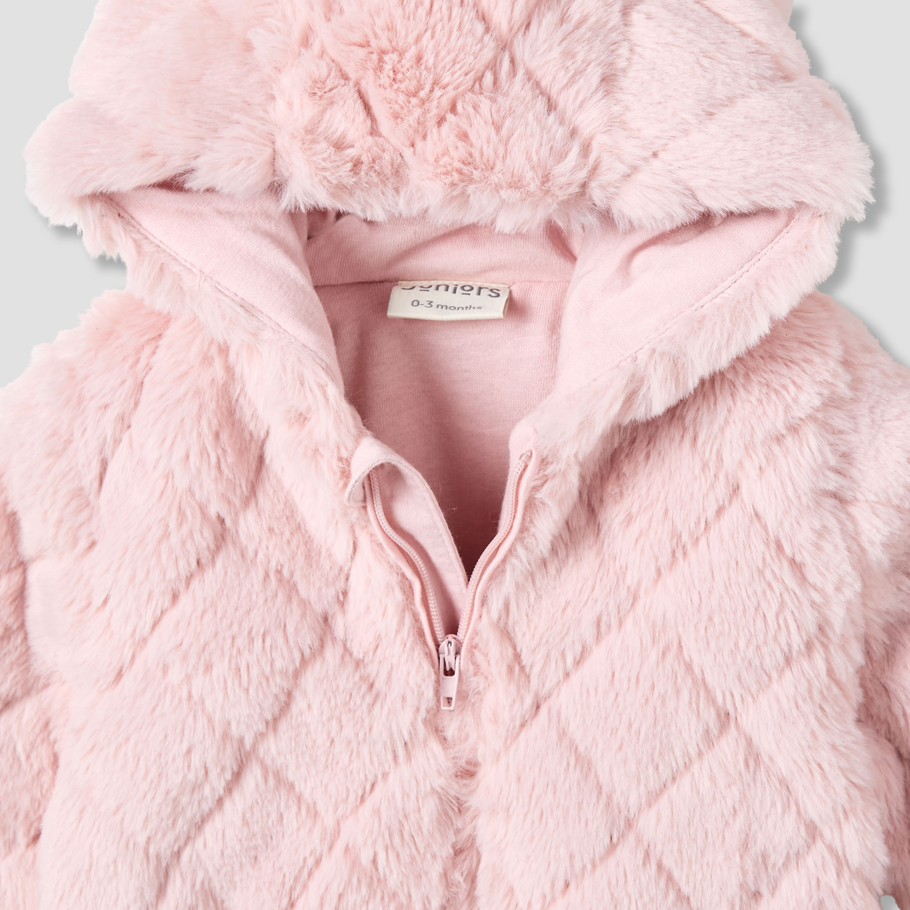 Juniors Hooded Long Sleeves Sleepsuit with Faux Fur Texture-baby-girls-clothing-nightwear-sleepsuits-image-3