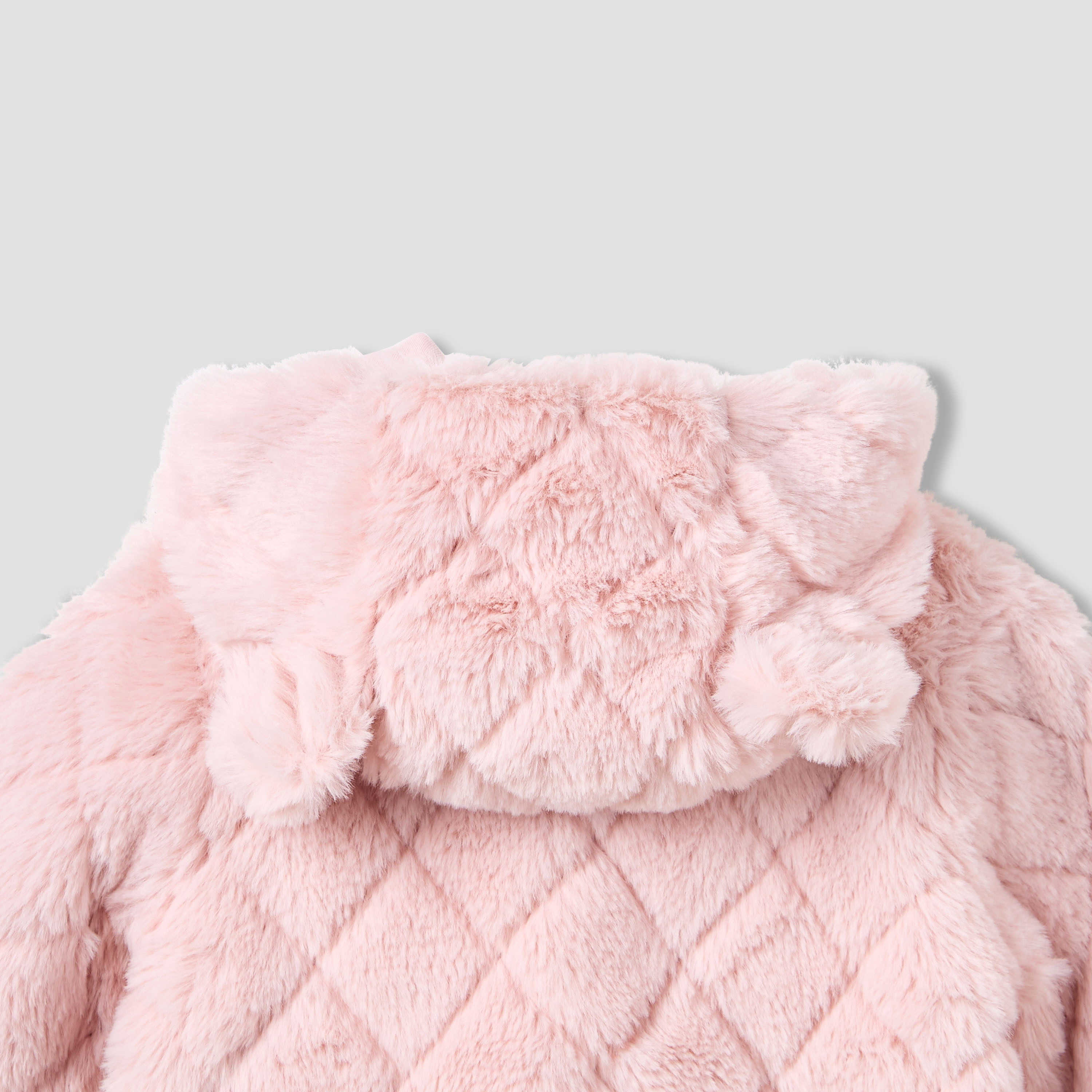 Juniors Hooded Long Sleeves Sleepsuit with Faux Fur Texture-baby-girls-clothing-nightwear-sleepsuits-image-5