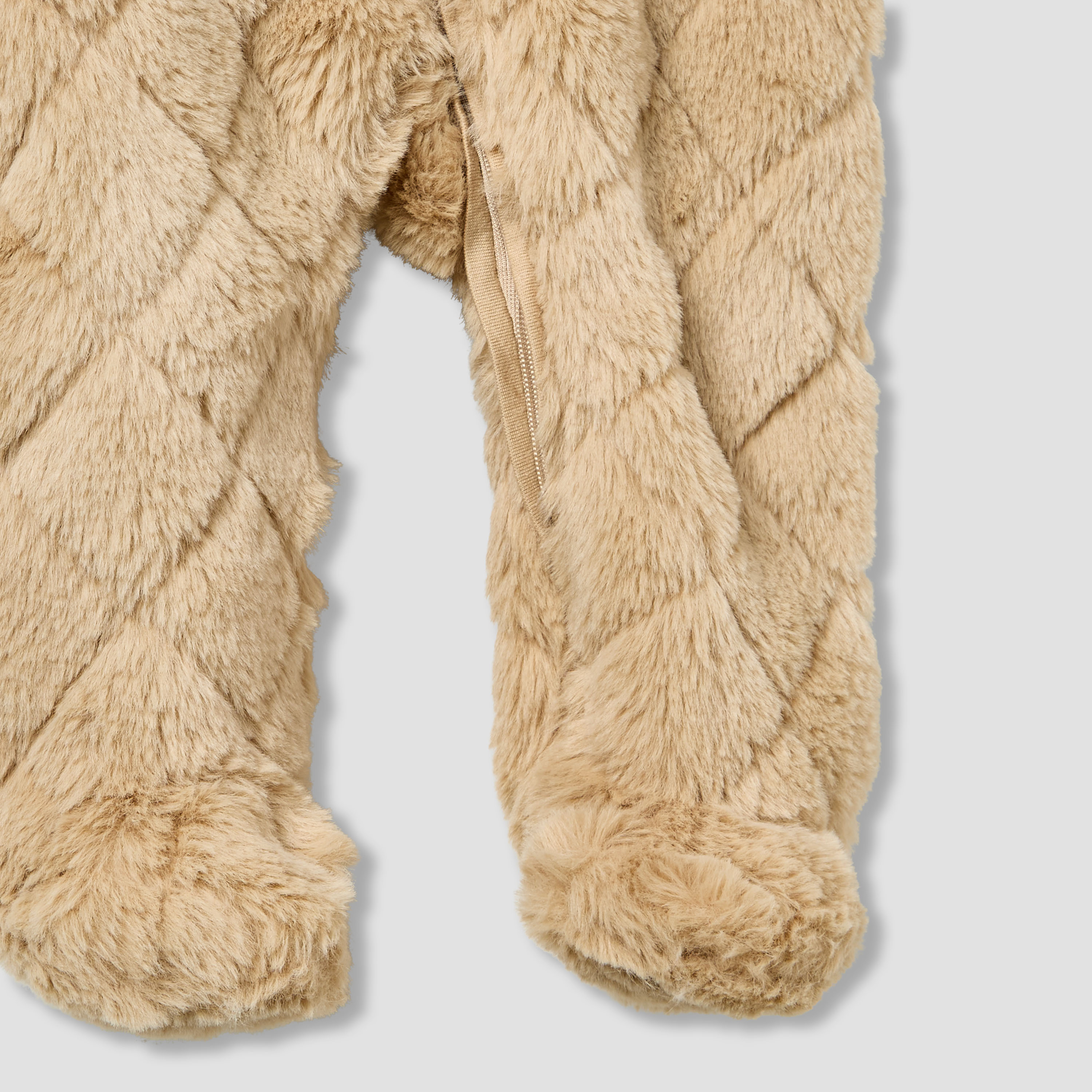 Juniors Hooded Long Sleeves Sleepsuit with Faux Fur Texture-baby-boys-clothing-winterwear-sleepsuits-image-4