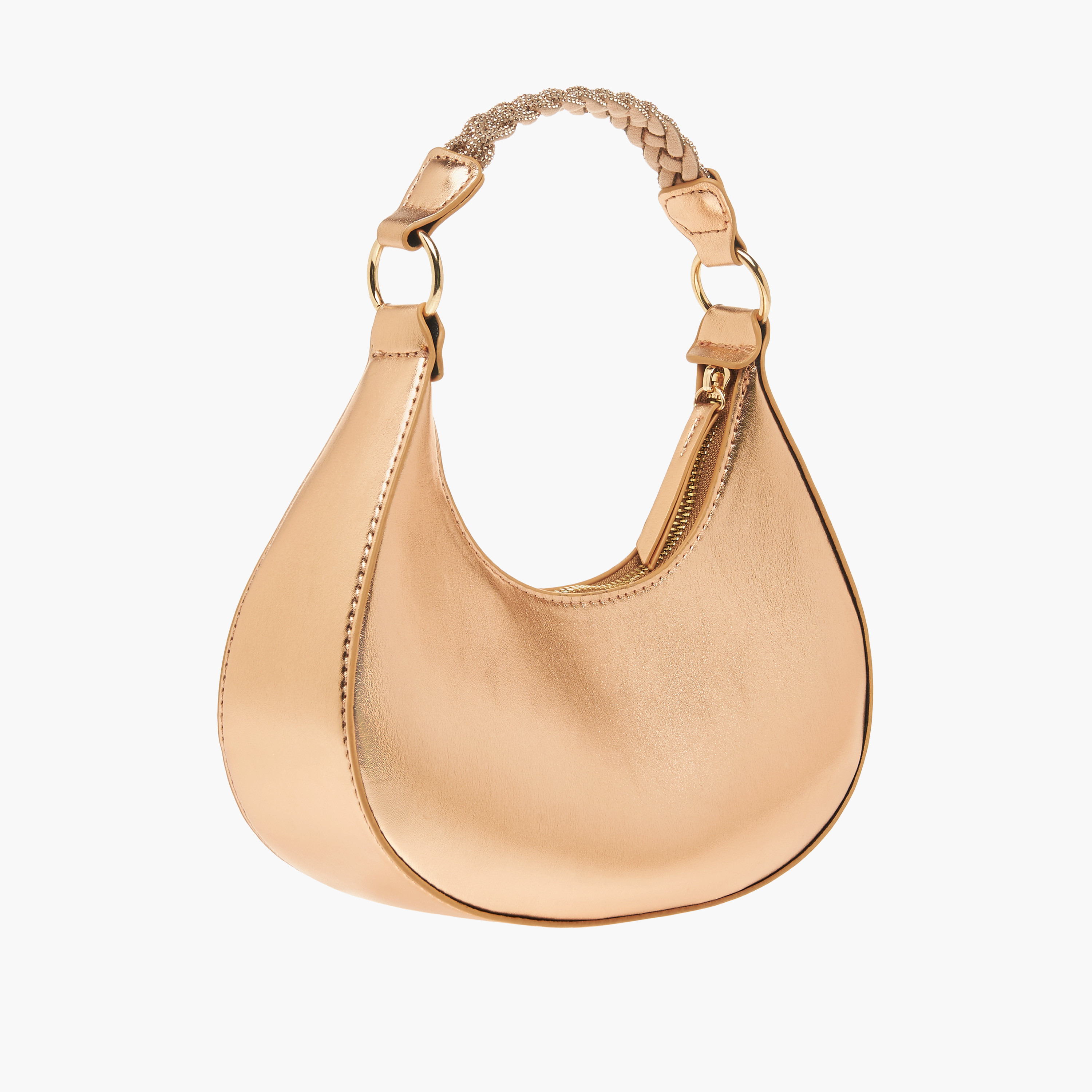 Flora Bella Solid Hobo Bag with Zip Closure and Embellished Strap-women-bagsandwallets-handbags-image-3