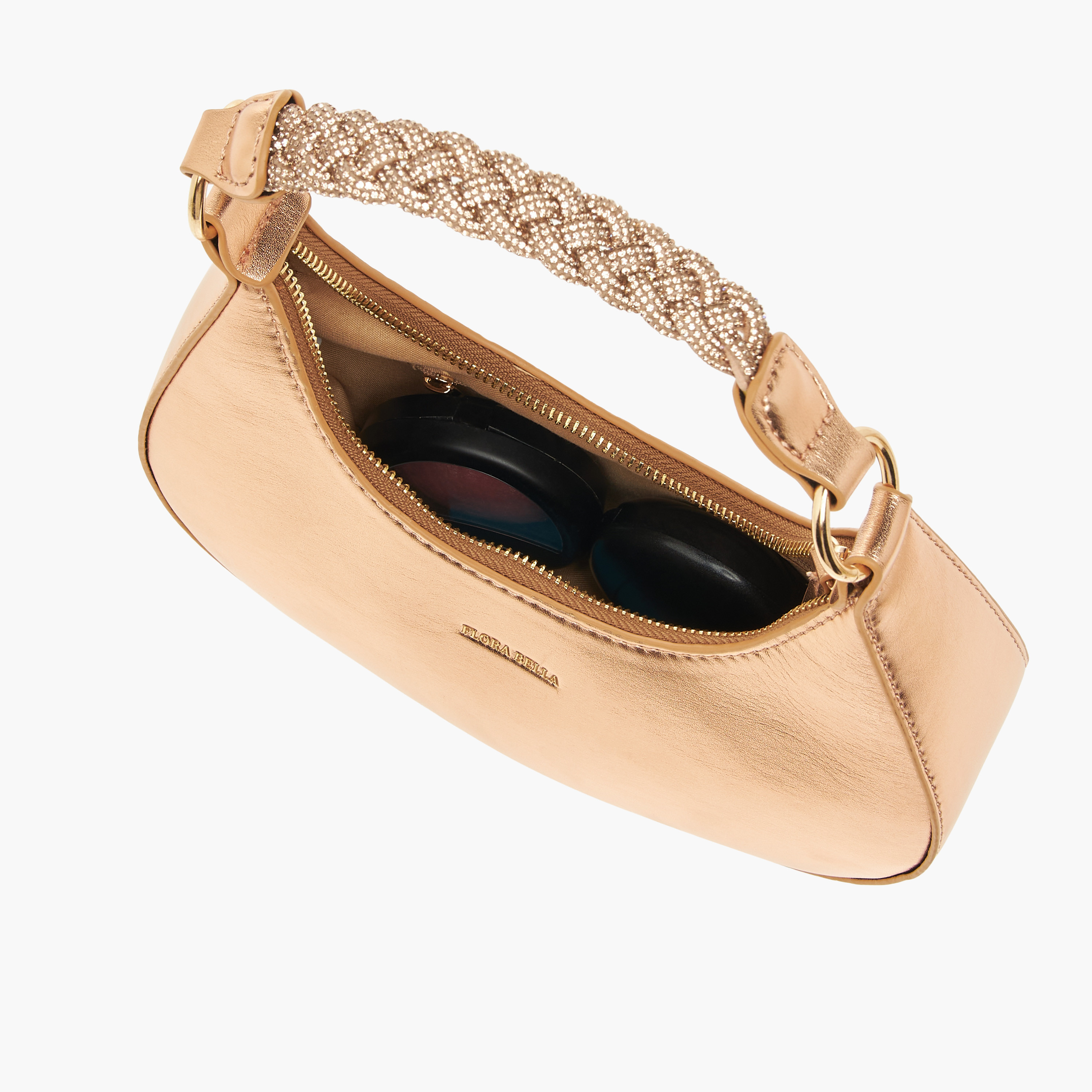 Flora Bella Solid Hobo Bag with Zip Closure and Embellished Strap-women-bagsandwallets-handbags-image-6