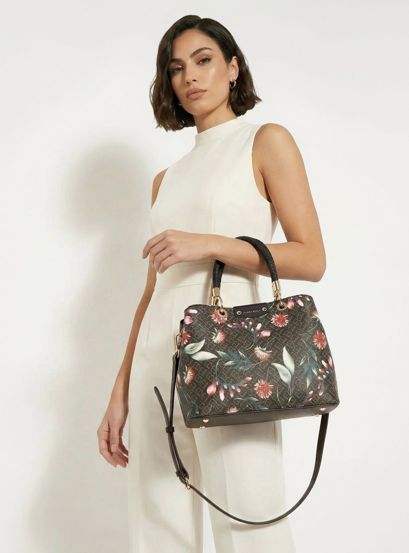 شنطة توتي بمقابض مزدوجة وطبعات مونوجرام زهرية من فلورا بيلا-women-bagsandwallets-handbags-image-2