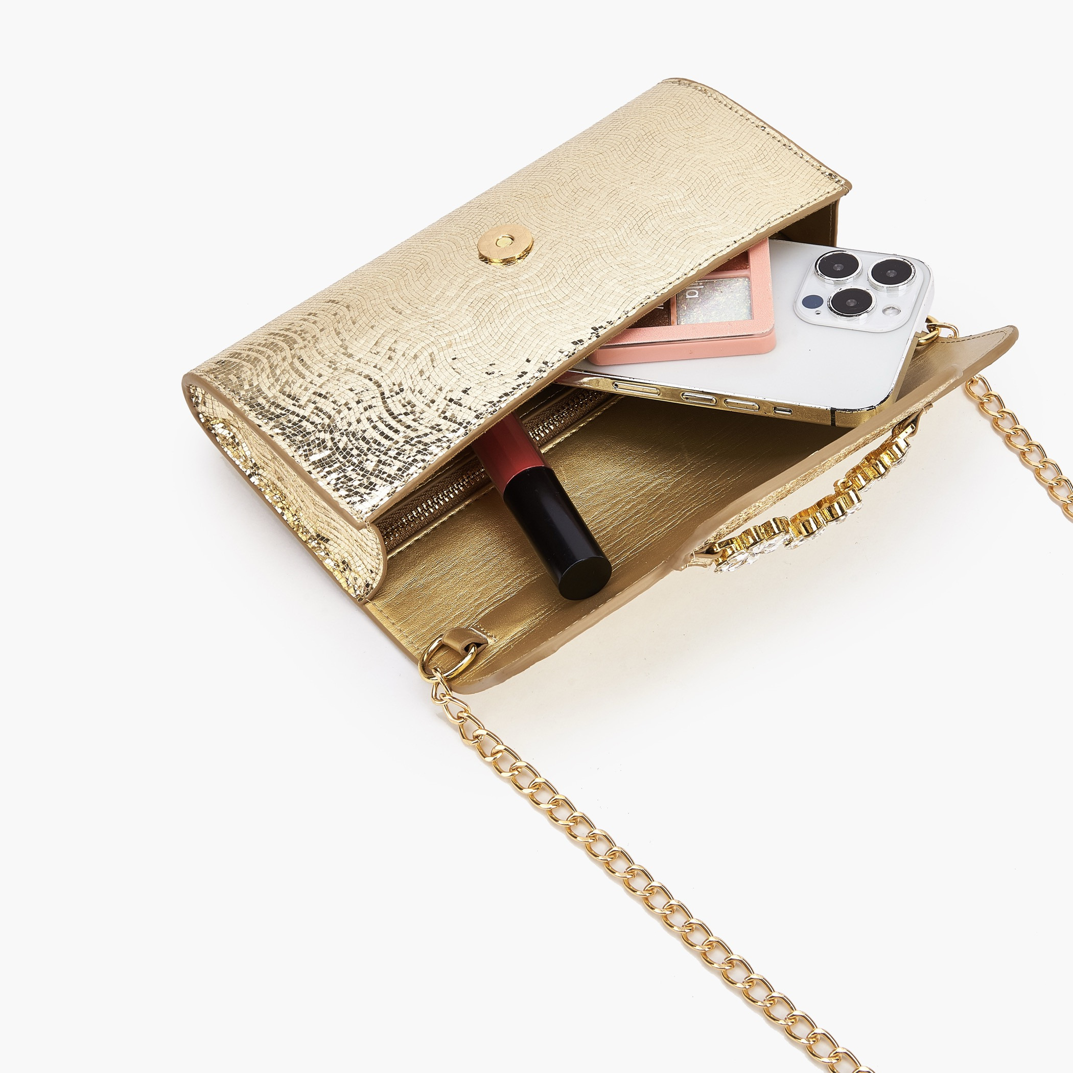 شنطة كلاتش مزيّنة مع حزام سلسلة من فلورا بيلا-women-bagsandwallets-handbags-image-7
