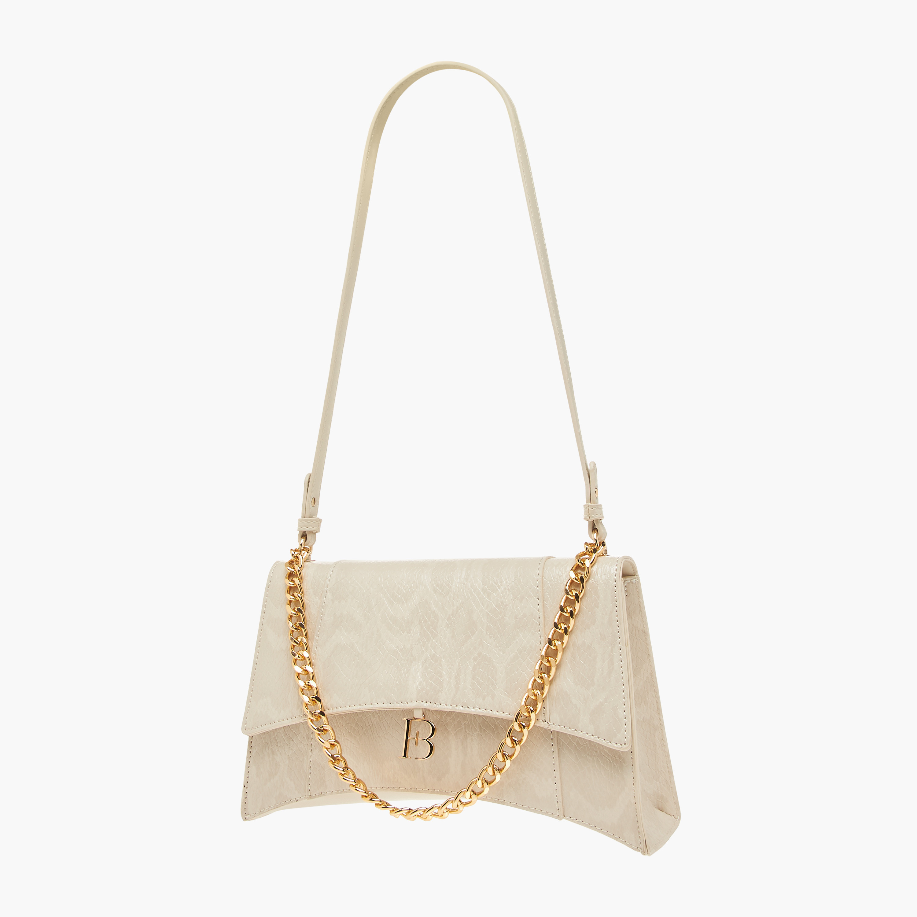 Flora Bella Textured Shoulder Bag with Chain Strap and Button Closure-women-bagsandwallets-handbags-image-3