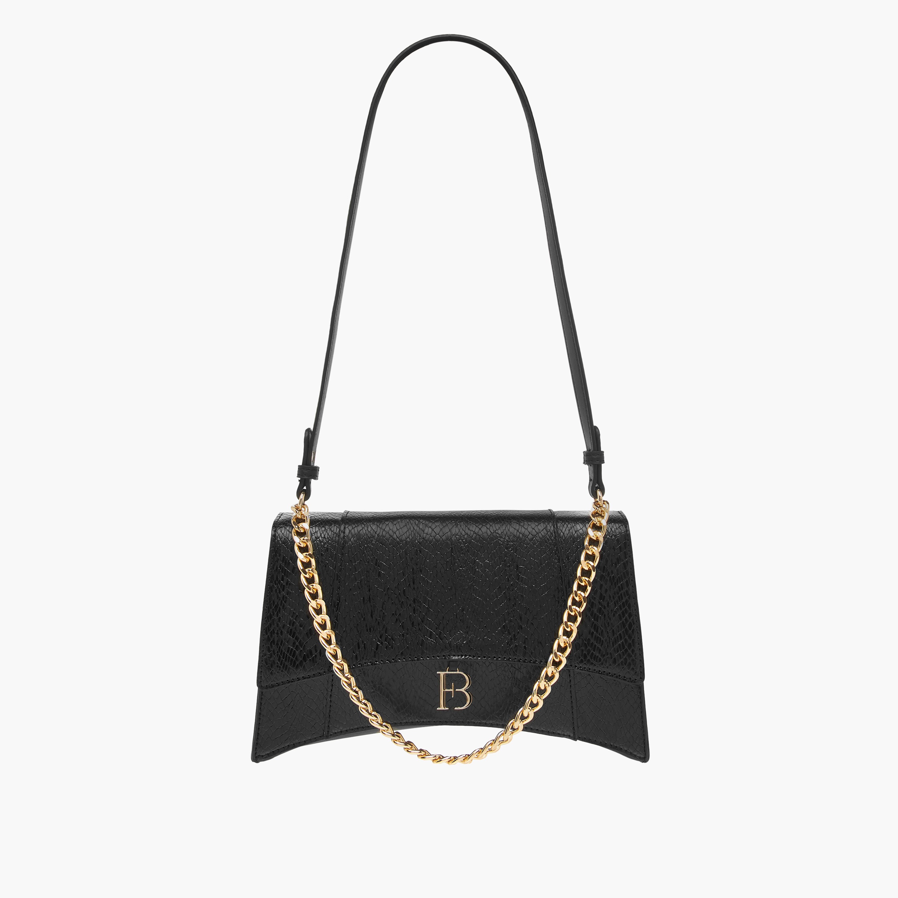 Flora Bella Textured Shoulder Bag with Chain Strap and Button Closure-women-bagsandwallets-handbags-image-2