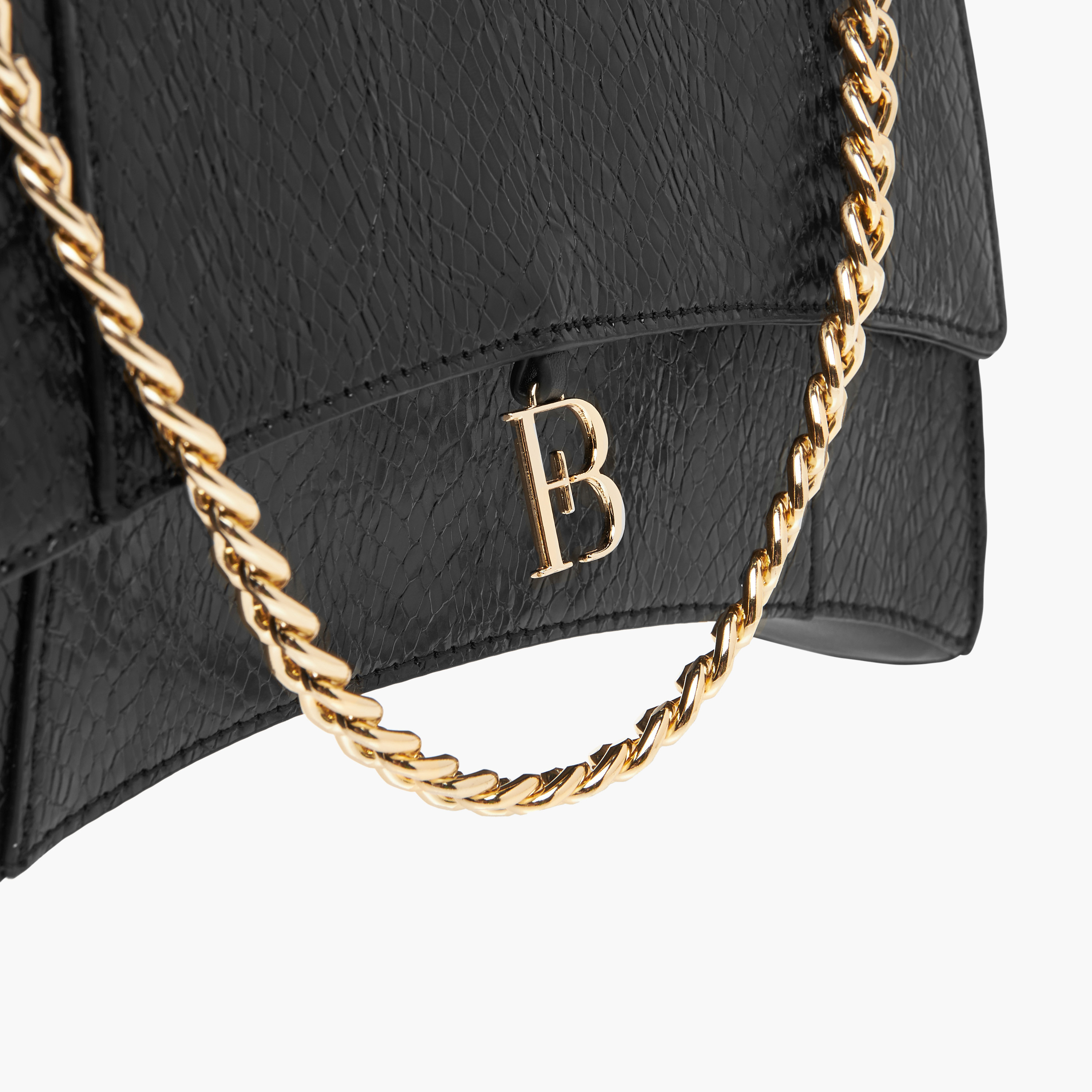 Flora Bella Textured Shoulder Bag with Chain Strap and Button Closure-women-bagsandwallets-handbags-image-5