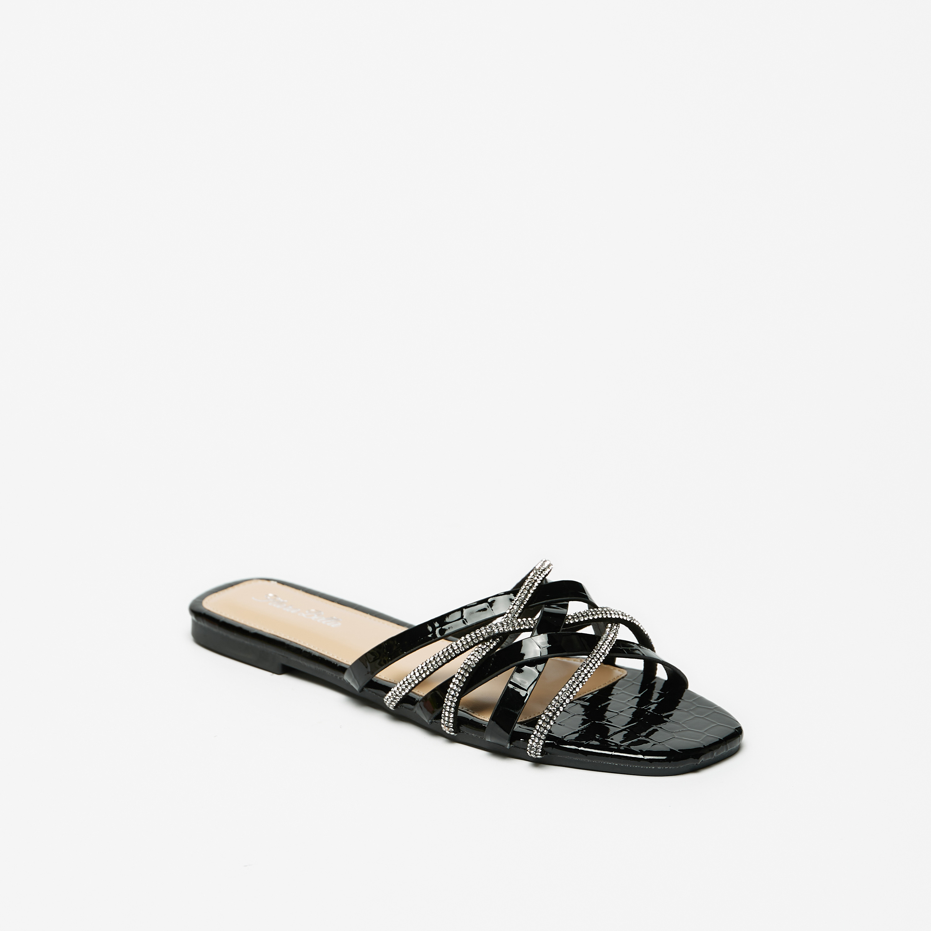 Summer Sandals For Women Flat Slip On Sandals Crystal Roman Shoes Open Toe  Casual Sandals - Walmart.com