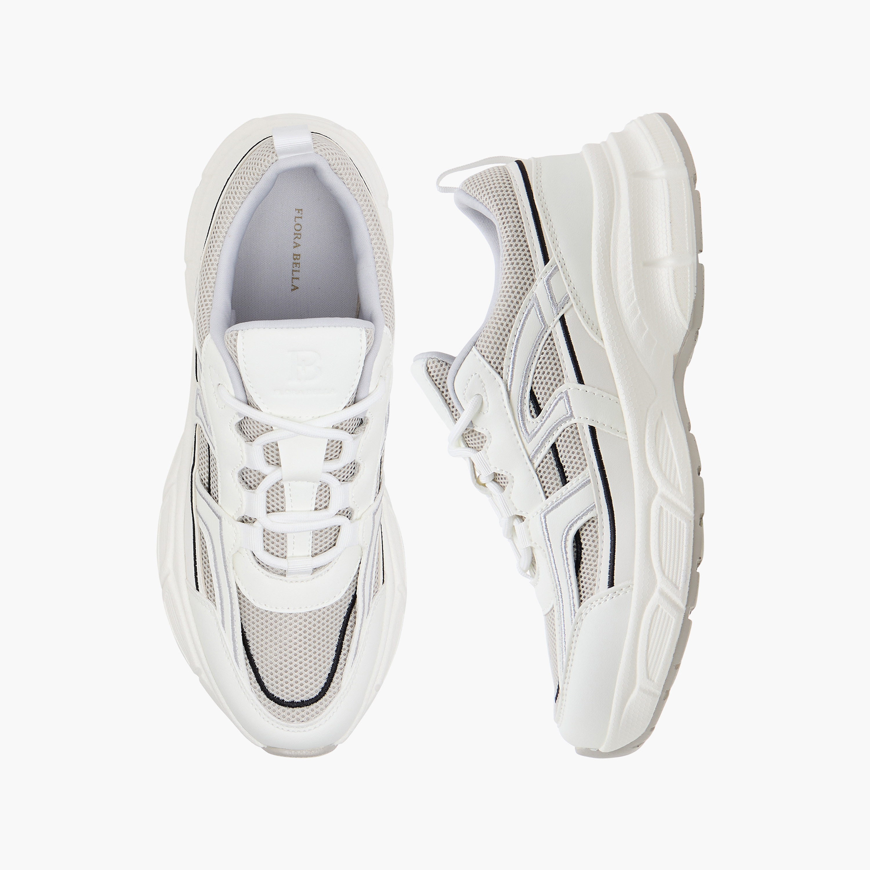 Flora Bella Panelled Sneakers with Lace-Up Closure-women-shoes-sneakers-image-1