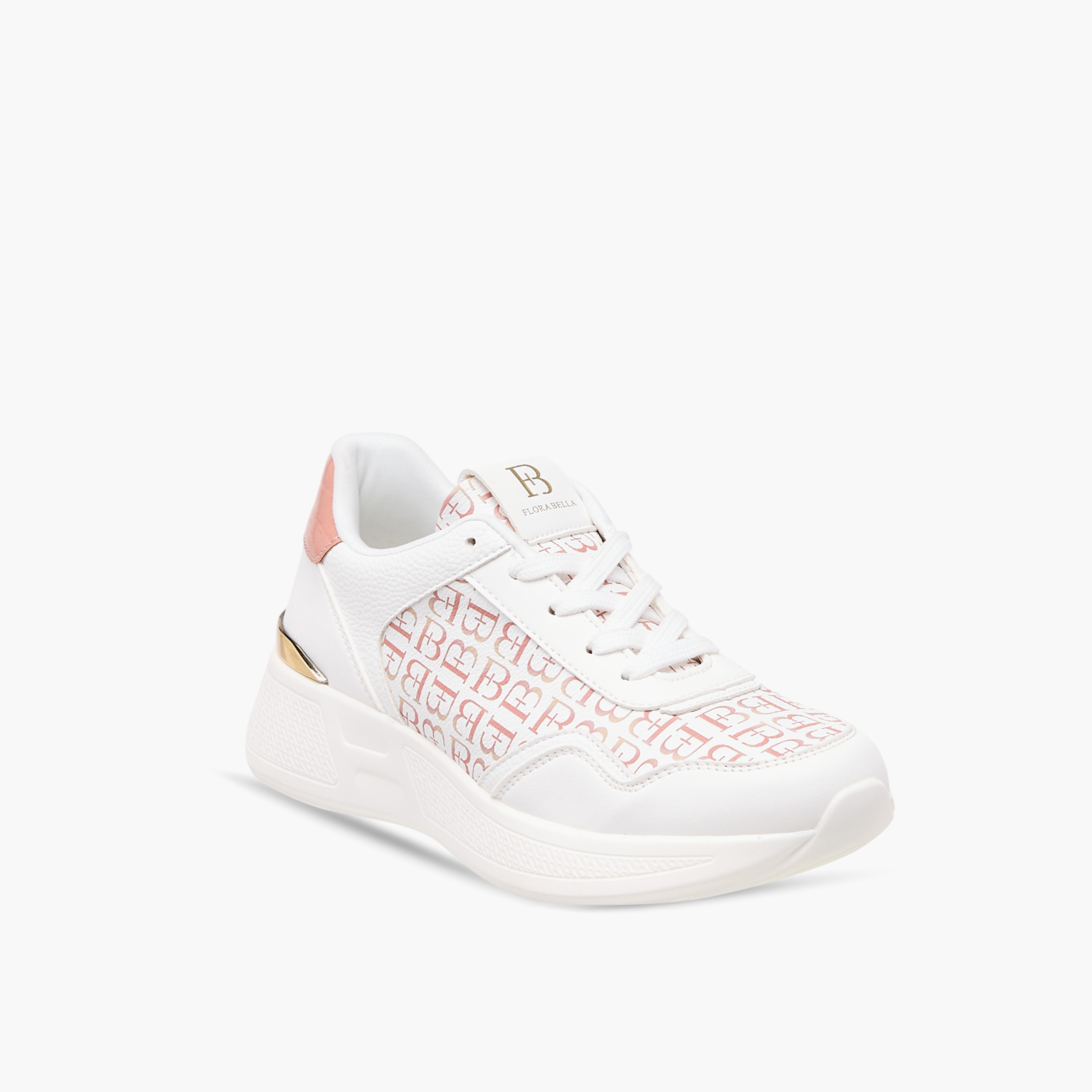 حذاء سنيكرز برباط إغلاق وطبعات مونوجرام من فلورا بيلا-women-shoes-sneakers-image-2