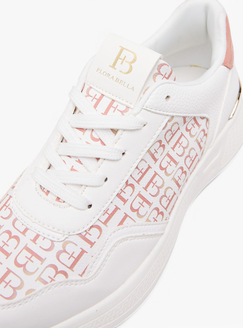 حذاء سنيكرز برباط إغلاق وطبعات مونوجرام من فلورا بيلا-women-shoes-sneakers-image-4