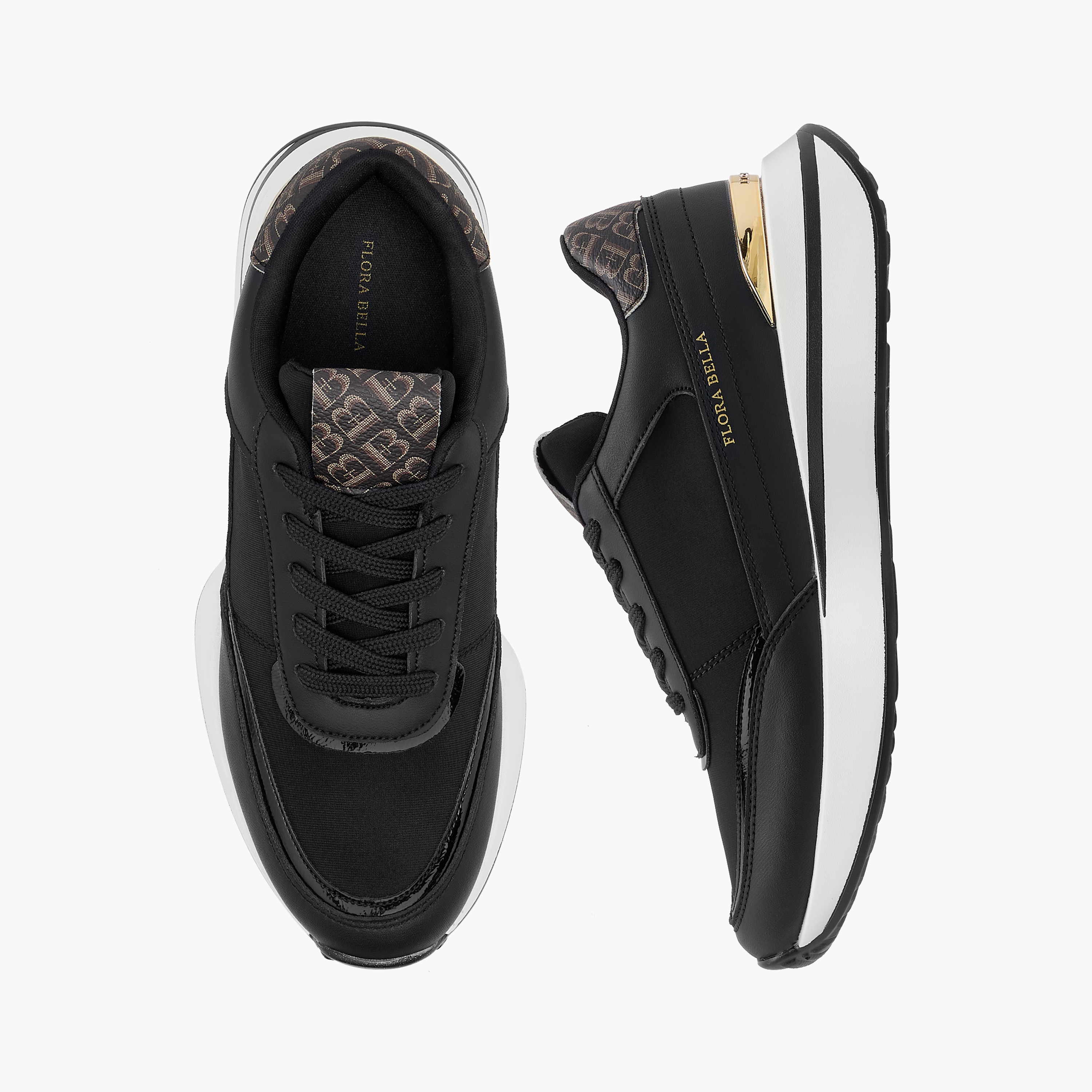 Flora Bella Monogram Print Sneakers with Lace-Up Closure-women-shoes-sneakers-image-1