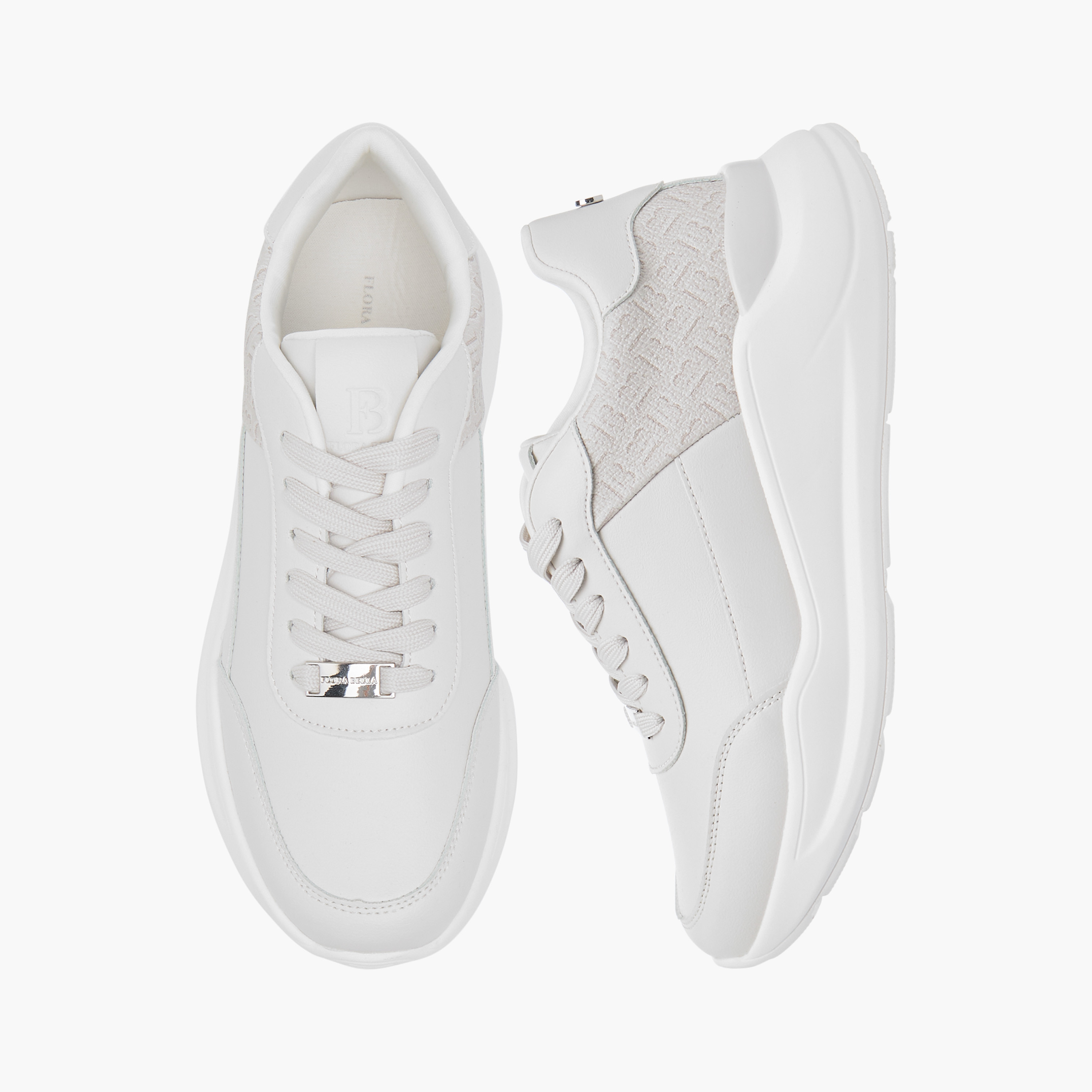 Flora Bella Monogram Textured Sneakers with Lace-Up Closure-women-shoes-sneakers-image-1