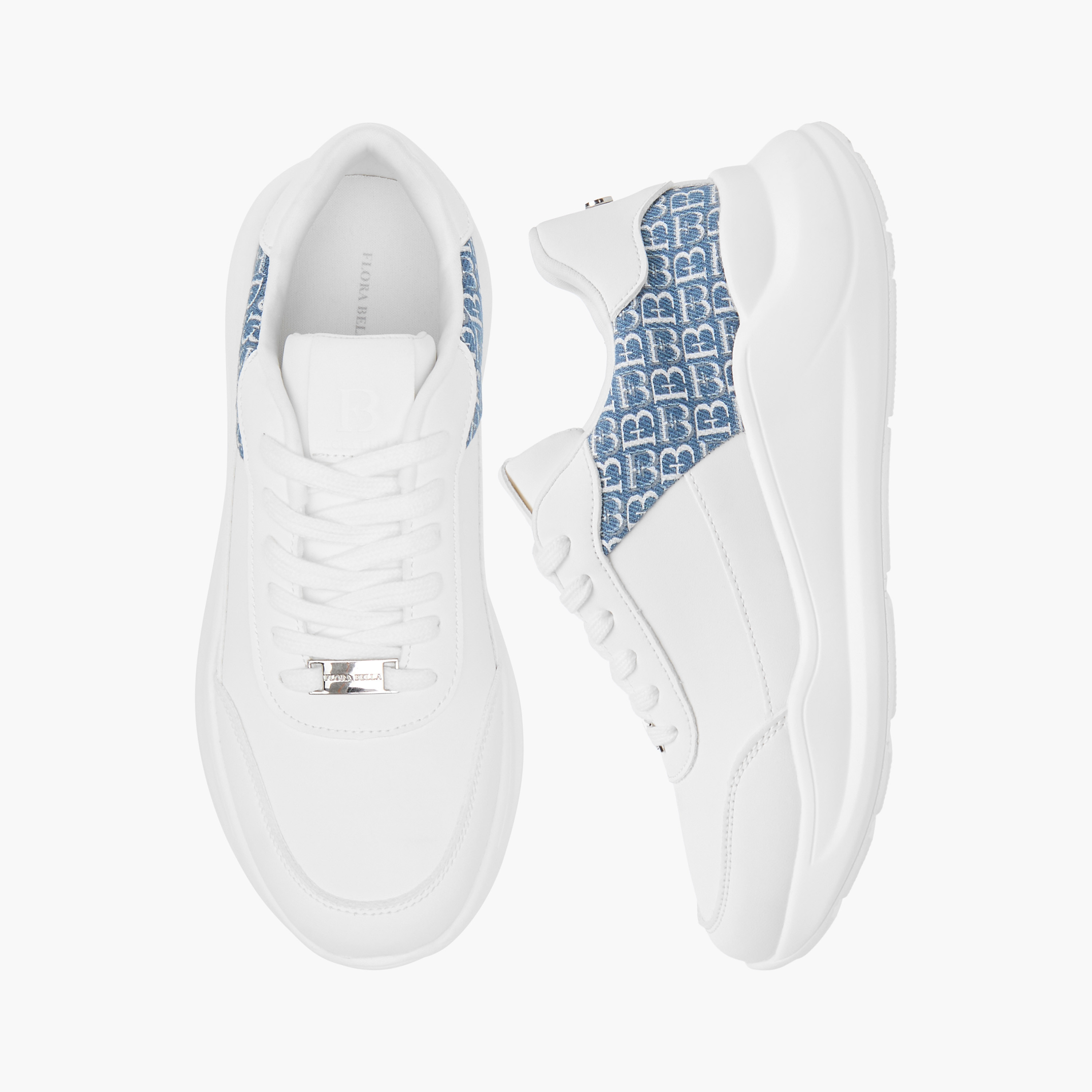 Flora Bella Monogram Textured Sneakers with Lace-Up Closure-women-shoes-sneakers-image-1