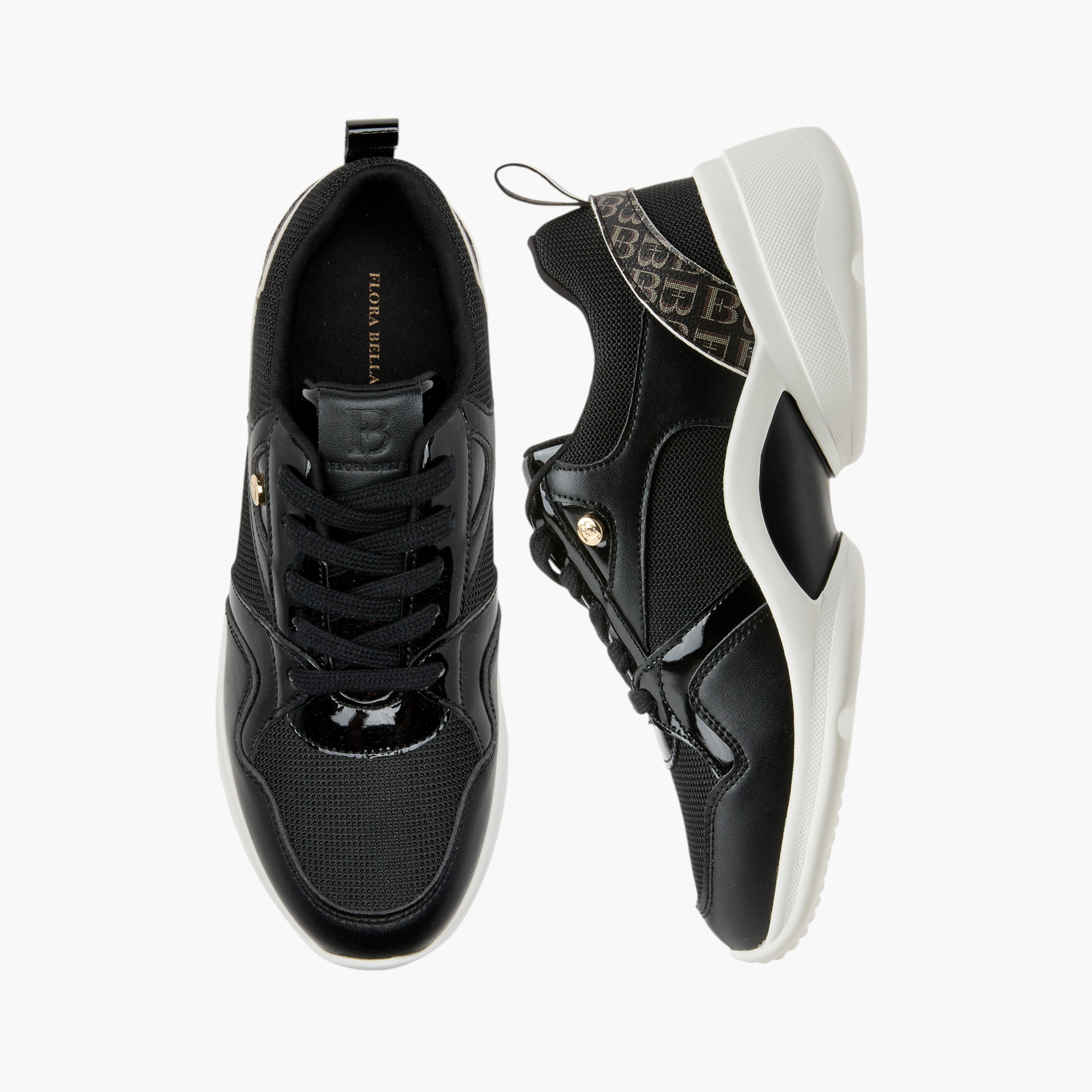 Flora Bella Monogram Detail Lace-Up Sneakers-women-shoes-sneakers-image-1