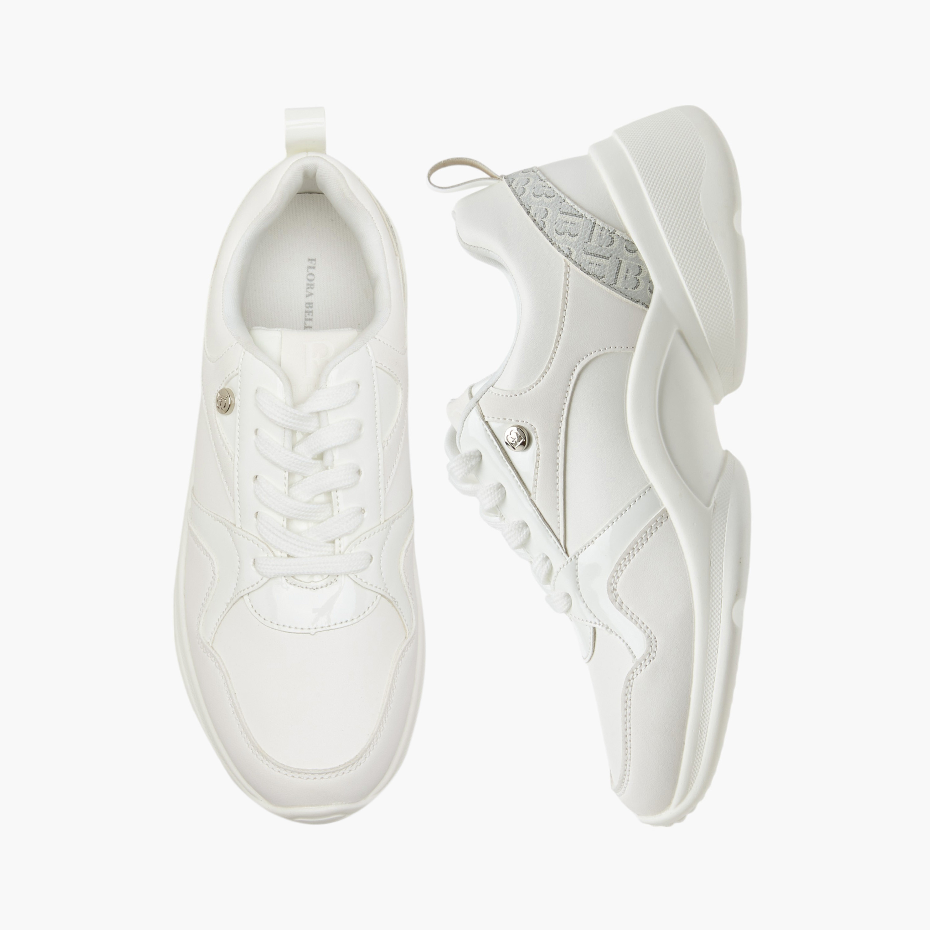 Flora Bella Monogram Detail Lace-Up Sneakers-women-shoes-sneakers-image-1