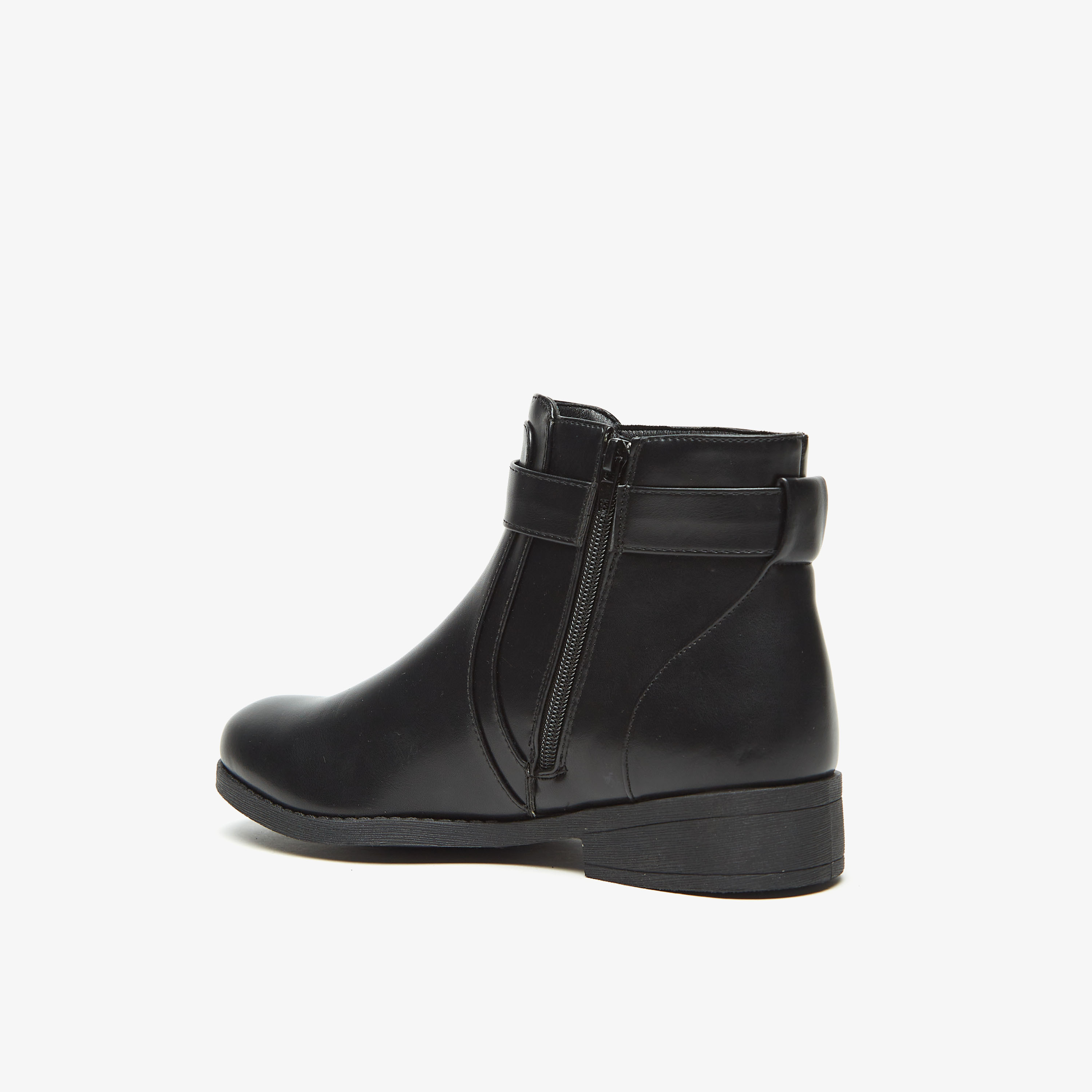 بوت سادة بطول الكاحل وسحاب إغلاق من فلورا بيلا-women-shoes-boots-image-3