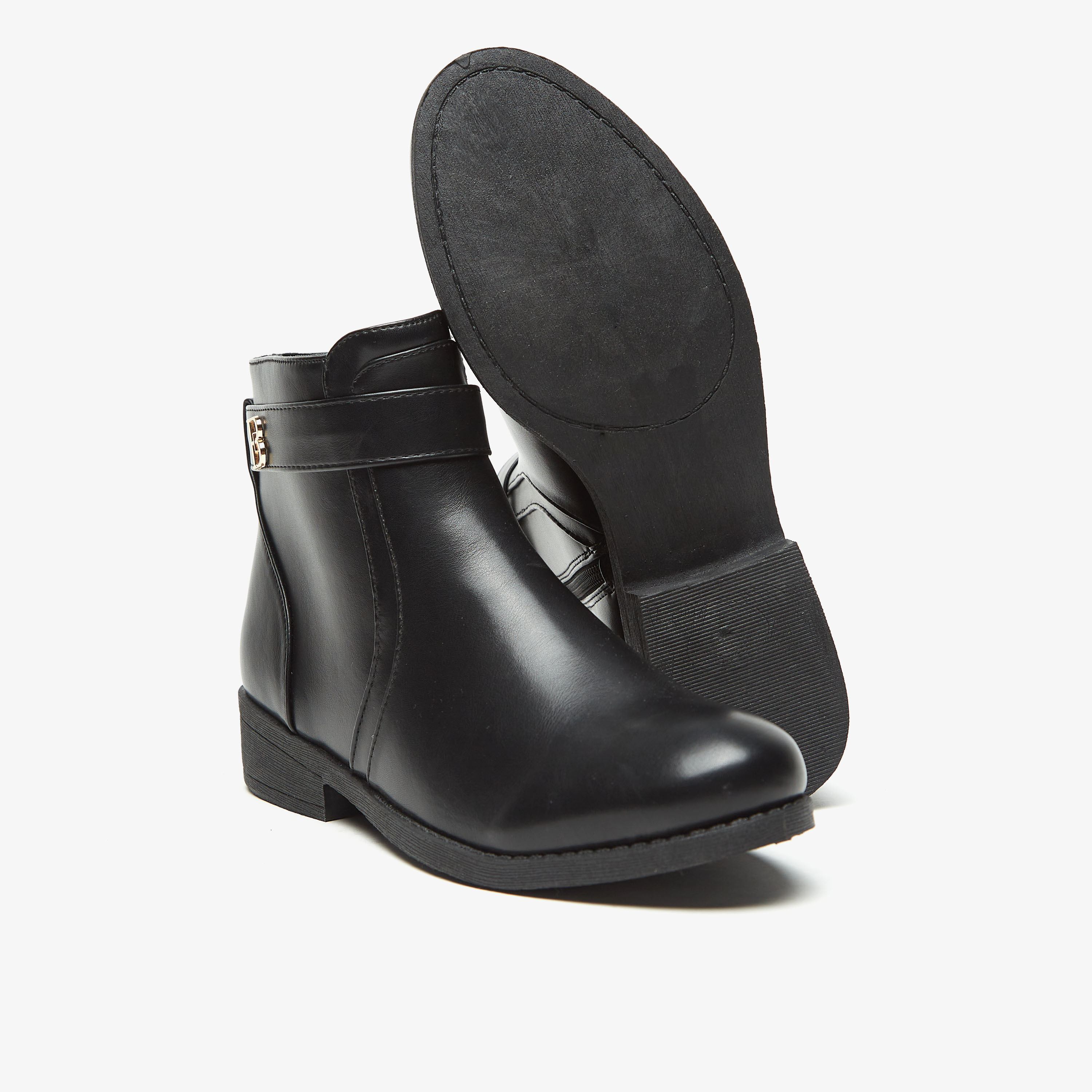 بوت سادة بطول الكاحل وسحاب إغلاق من فلورا بيلا-women-shoes-boots-image-5