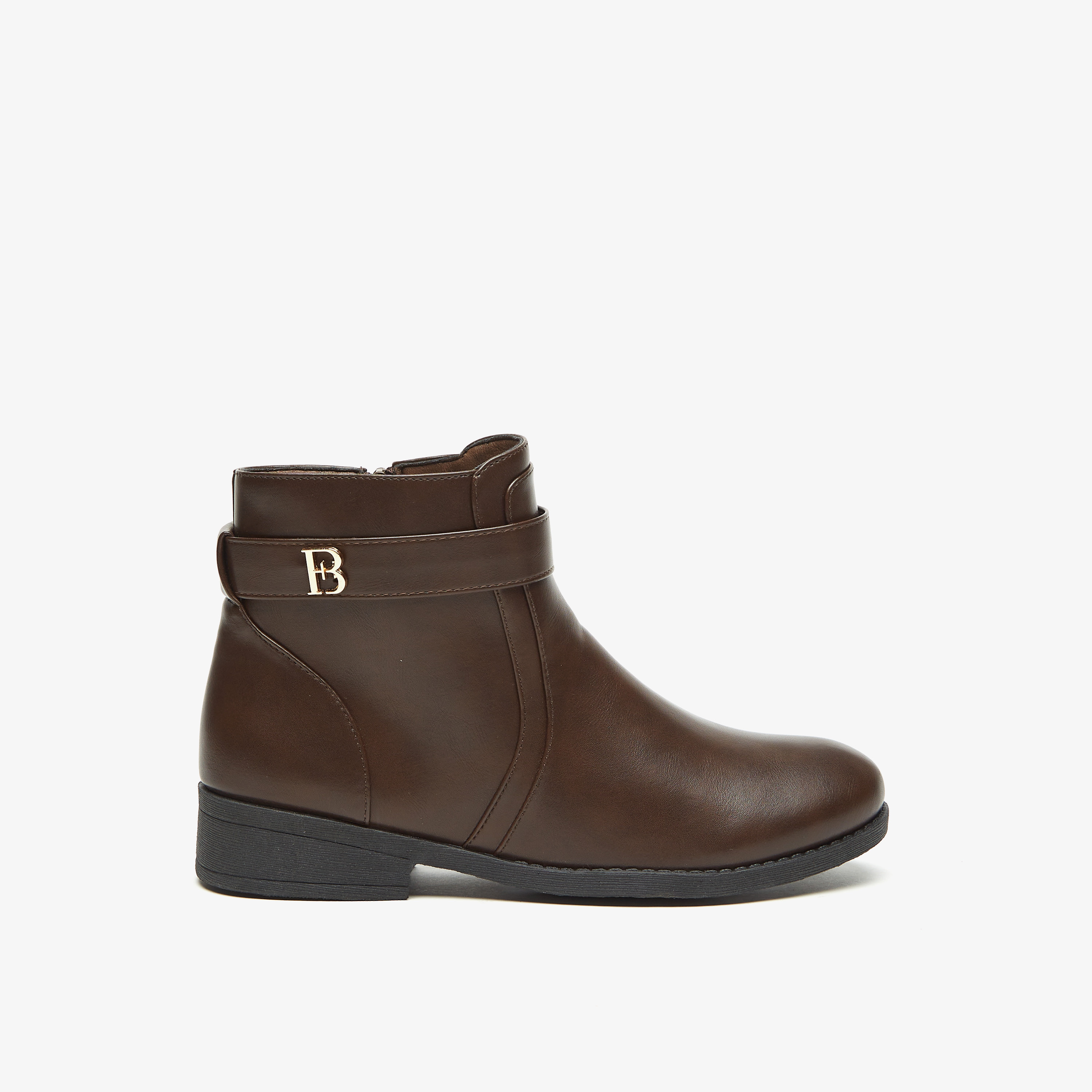 بوت سادة بطول الكاحل وسحاب إغلاق من فلورا بيلا-women-shoes-boots-image-7
