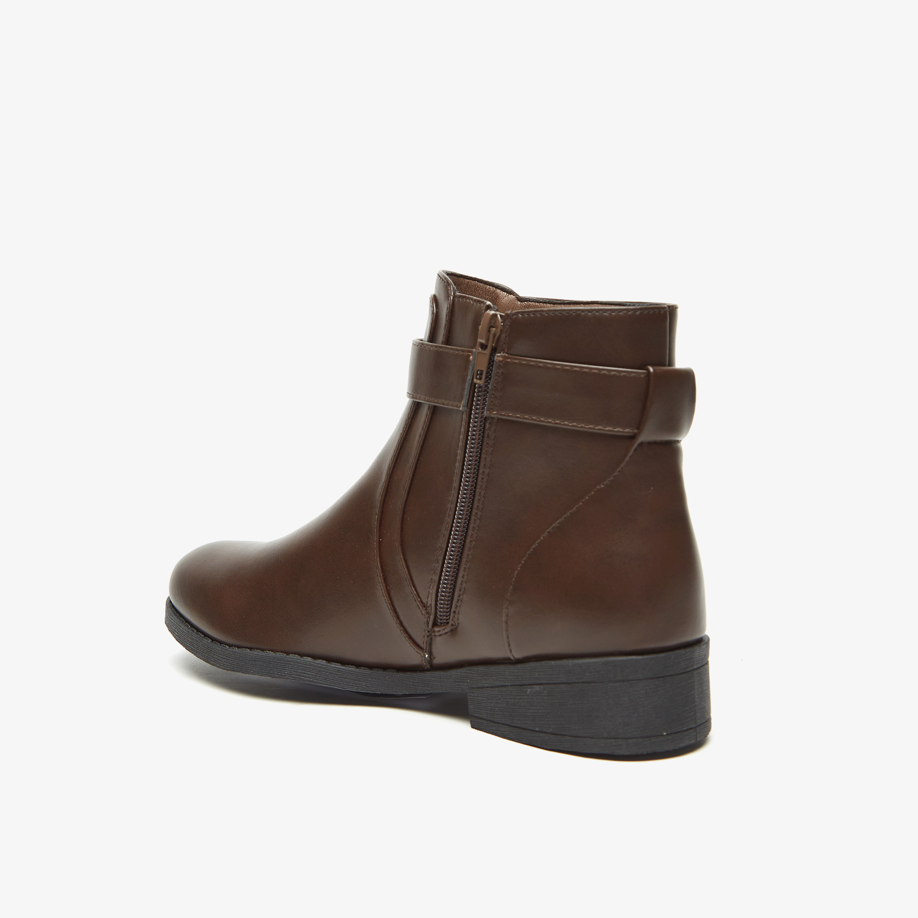 بوت سادة بطول الكاحل وسحاب إغلاق من فلورا بيلا-women-shoes-boots-image-3