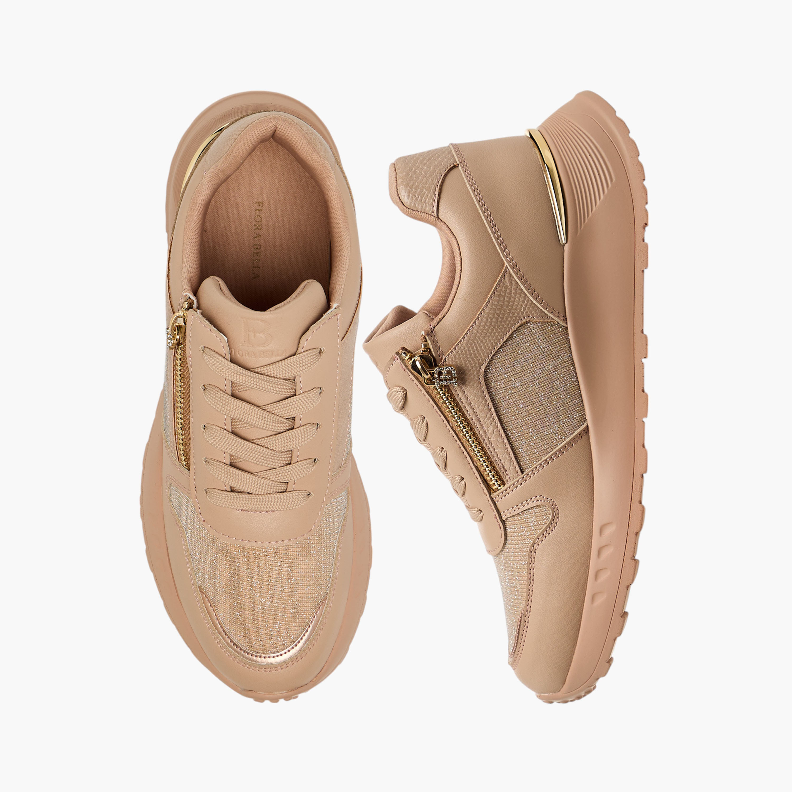 حذاء سنيكرز بألواح جليتر بارزة الملمس ورباط إغلاق من فلورا بيلا-women-shoes-sneakers-image-1