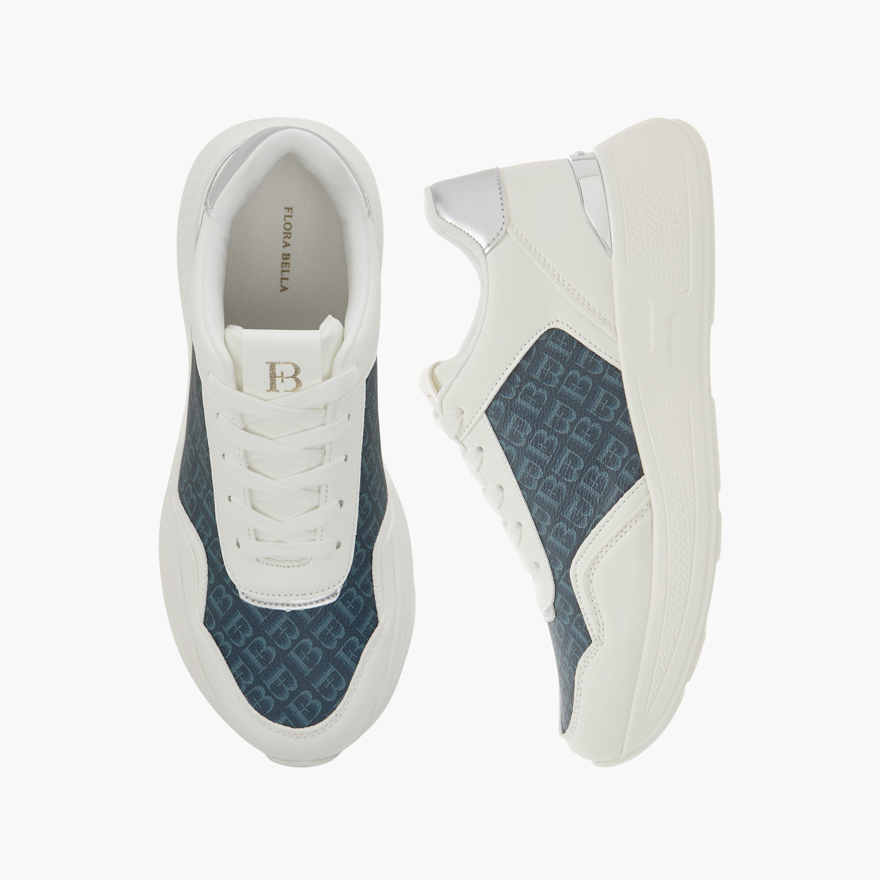 Flora Bella Monogram Print Sneakers with Lace-Up Closure-women-shoes-sneakers-image-1
