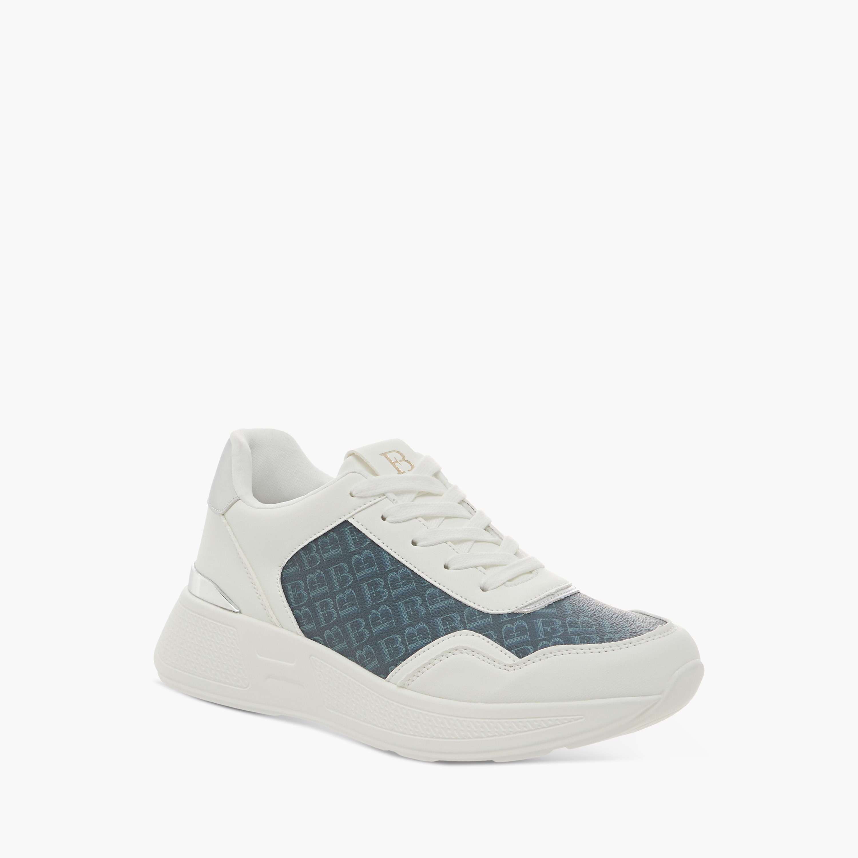 Flora Bella Monogram Print Sneakers with Lace-Up Closure-women-shoes-sneakers-image-2
