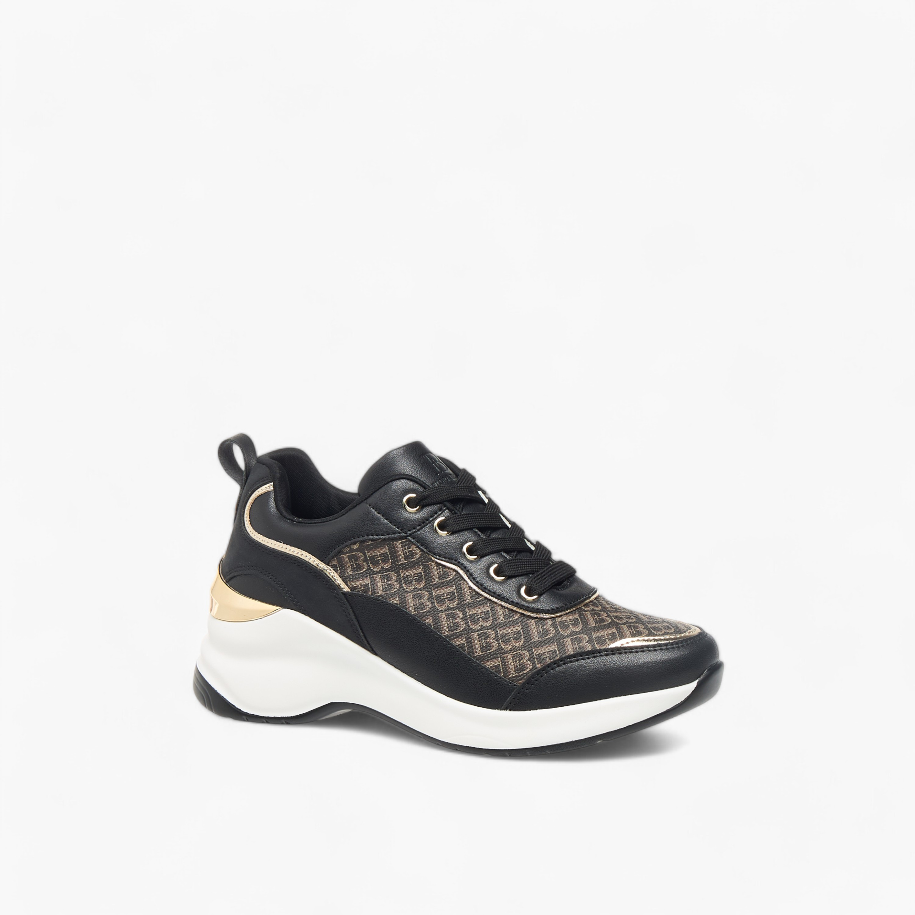 Flora Bella Monogram Textured Sneakers with Lace-Up Closure-women-shoes-sneakers-image-2